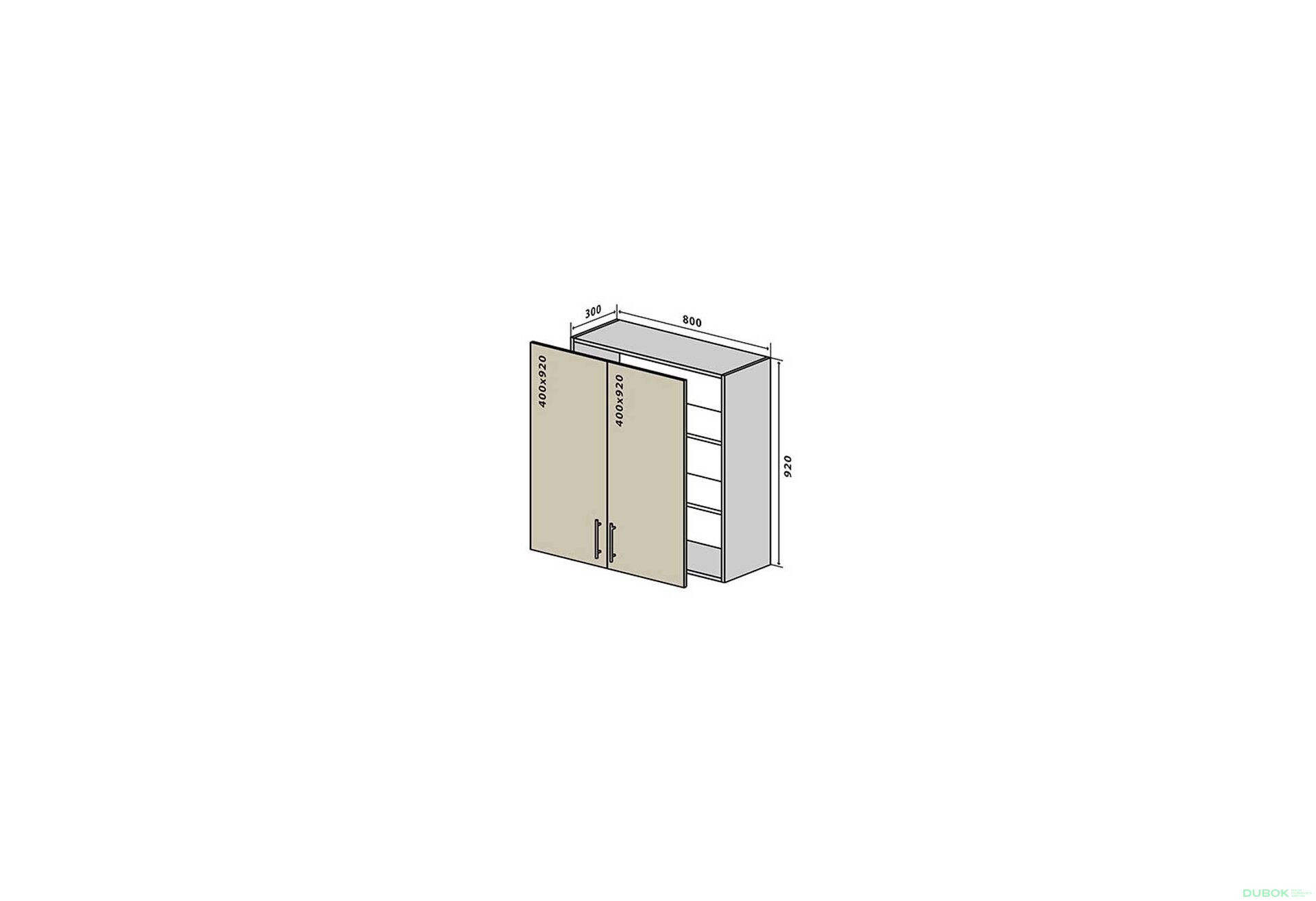 Obrázek 1 - V48 Skříňka 2D 80 Interno Glaňec Luxe