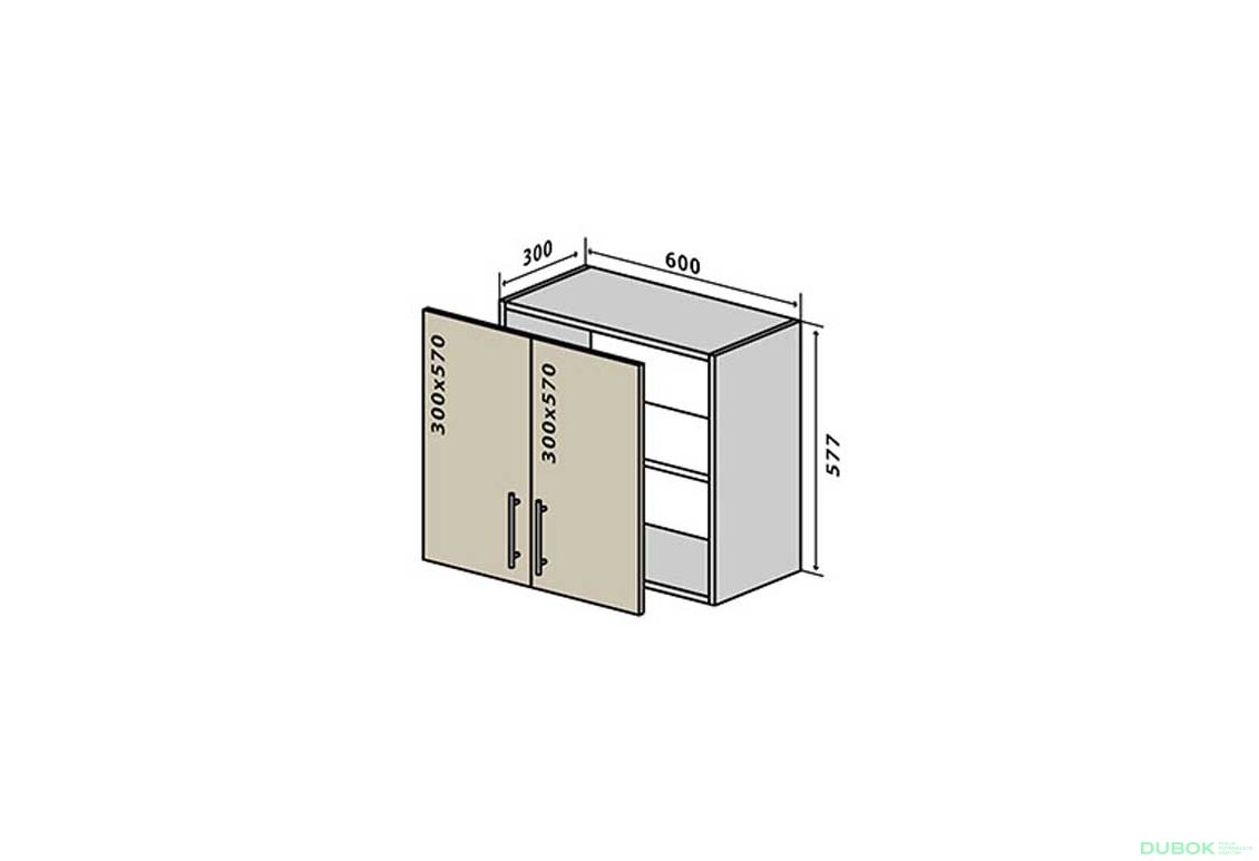 V53 Skříňka 2D 60 Interno Glaňec Luxe