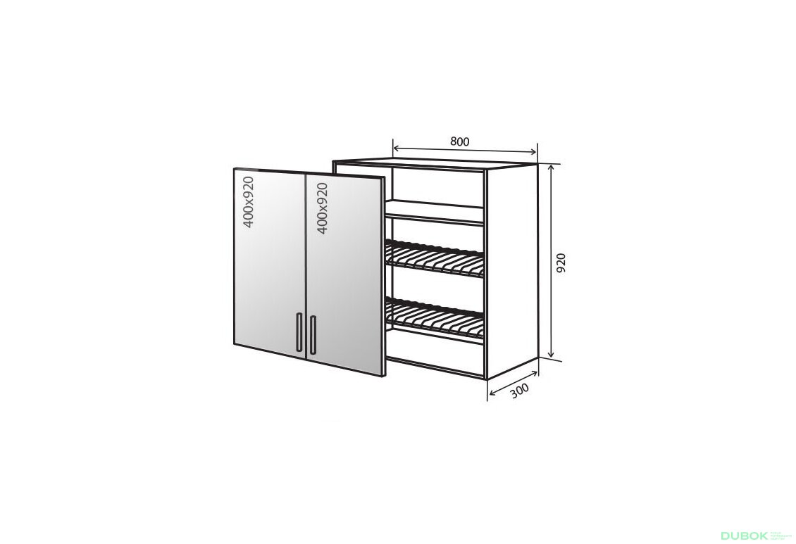 V49 Skříňka 2D 80 Sušák Vitrina Bravo Lux