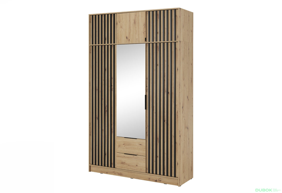 Skříň 3D se zrcadlem a antresolí artisan Nelly