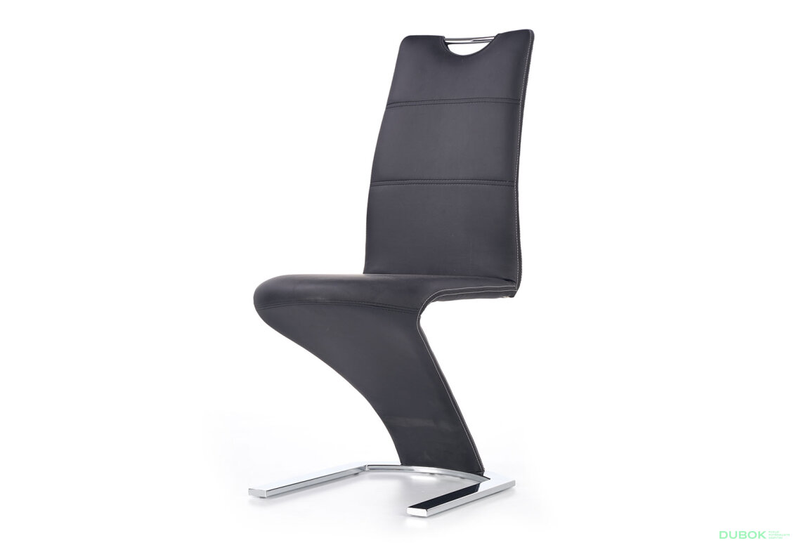 Židle K291 chrom / černá ekokůže