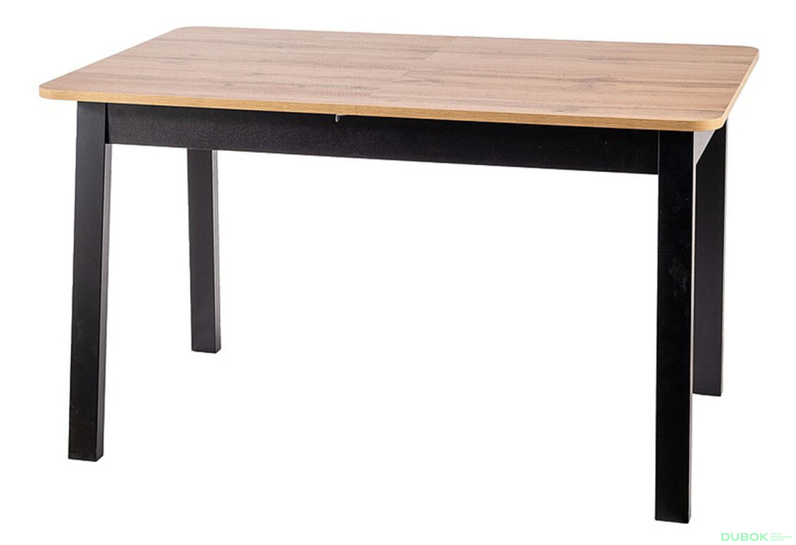 Stůl Ikar 125(165)x75 dub artisan / černý