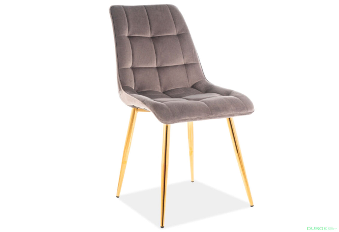 Obrázek 2 - Židle Chic Velvet šedý Bluvel 14, zlatý kov