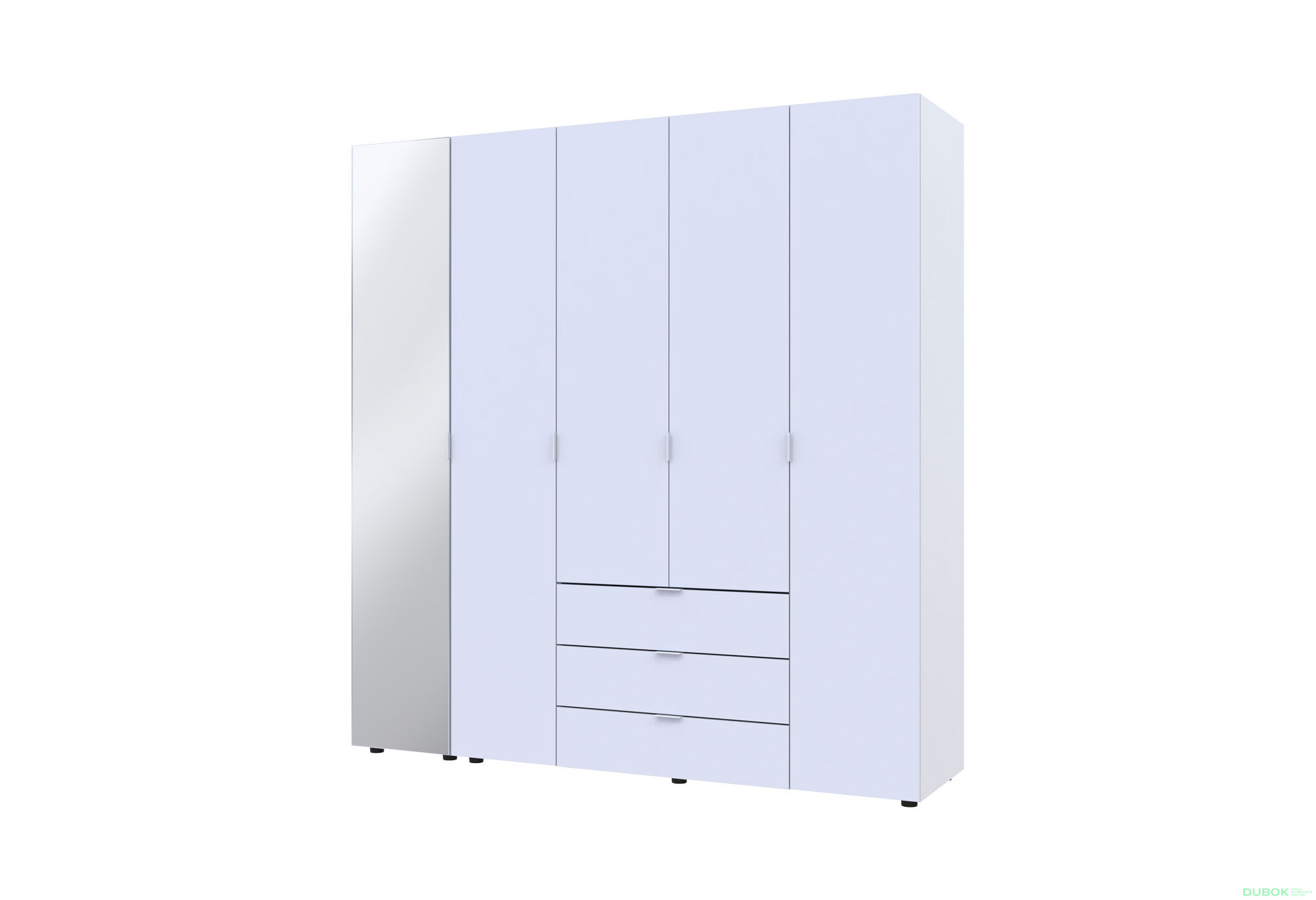Obrázek 1 - Skříň pětidveřová se zrcadlem Gelar 193.2 cm Bílá
