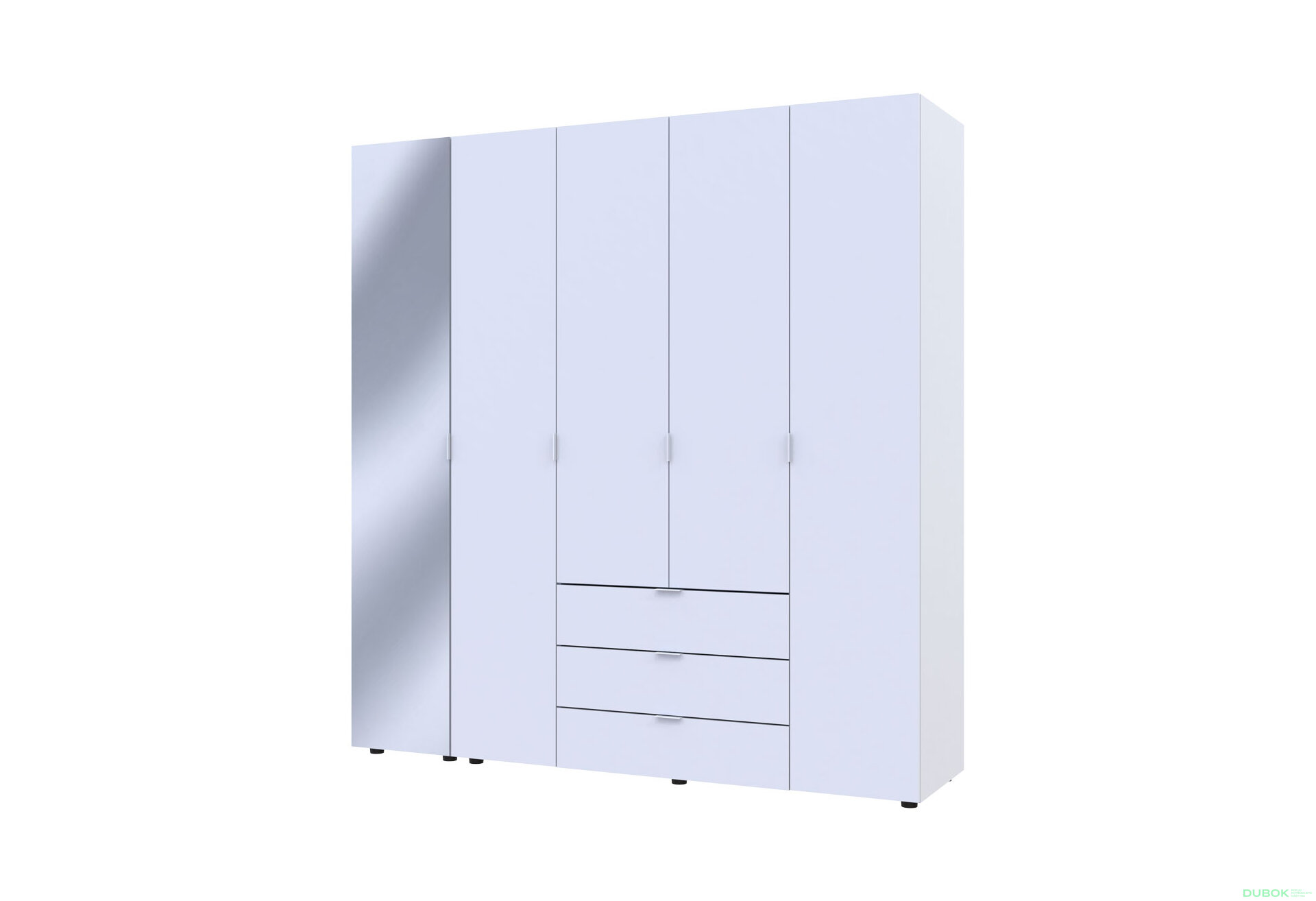 Obrázek 4 - Skříň pětidveřová se zrcadlem Gelar 193.2 cm Bílá