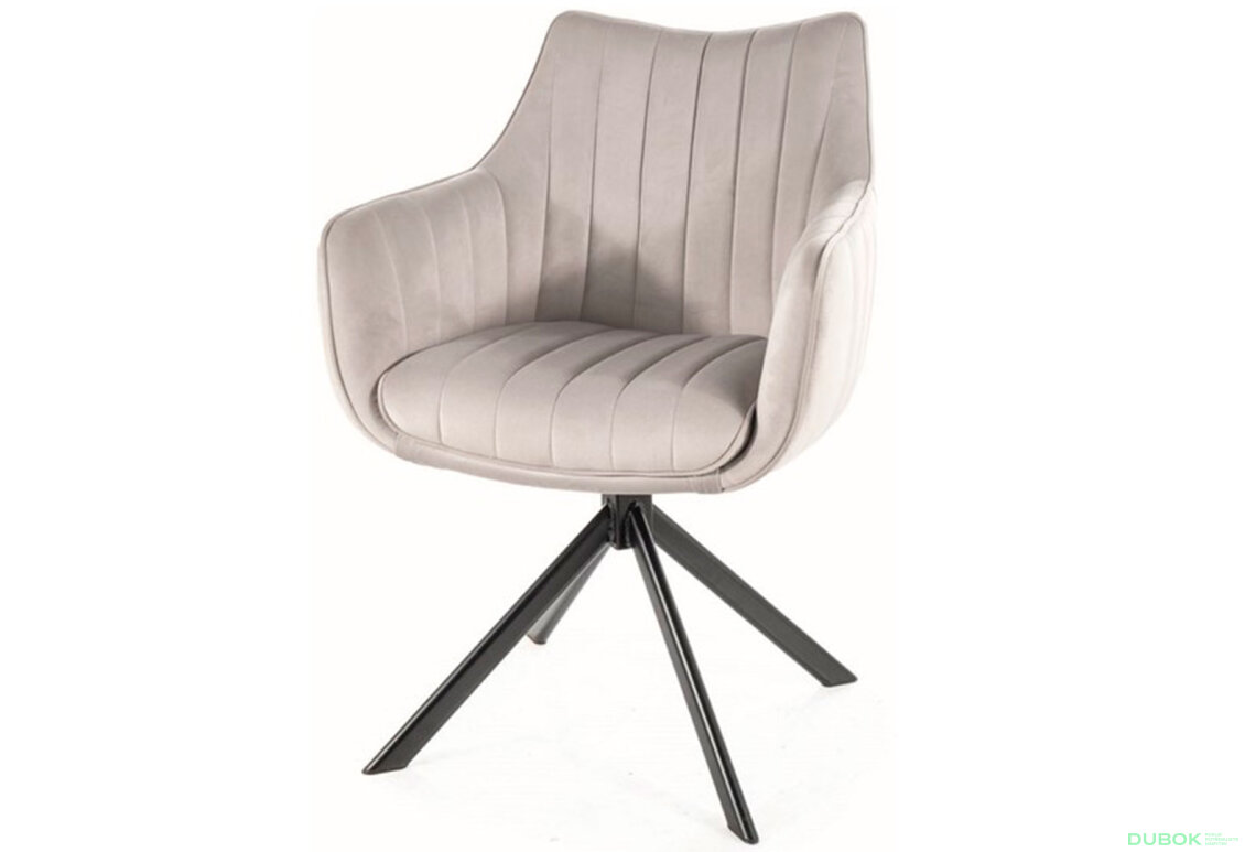 Židle Azalia Velvet světle šedý Bluvel 03, matná černá kov