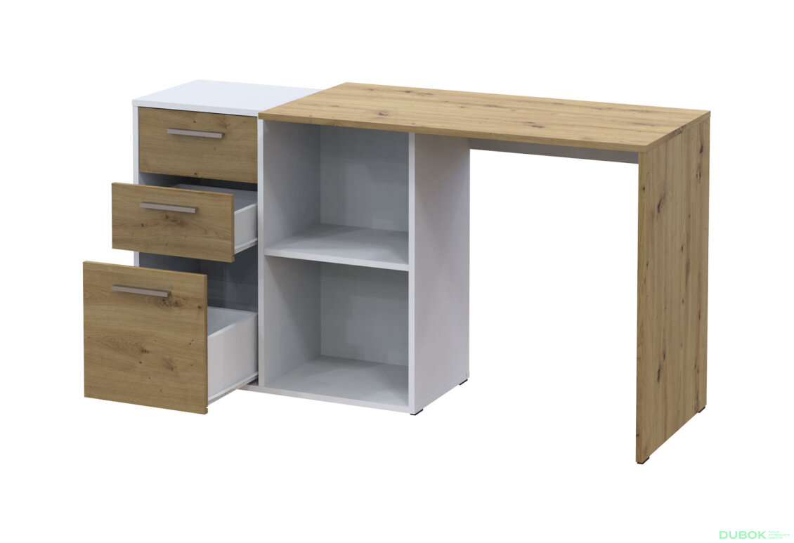 Obrázek 4 - Psací stůl T8 bílý / dub artisan 100x83x75