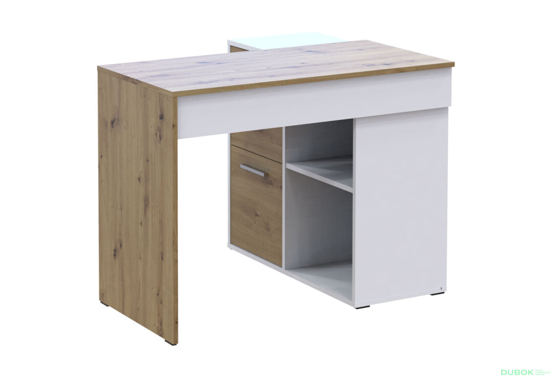 Obrázek 8 - Psací stůl T8 bílý / dub artisan 100x83x75