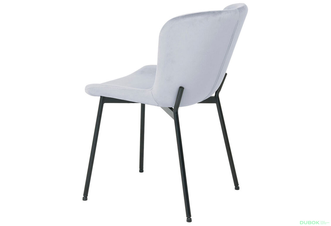 Obrázek 2 - Židle Colby Velvet světle šedý Bluvel 03, matná černá kov