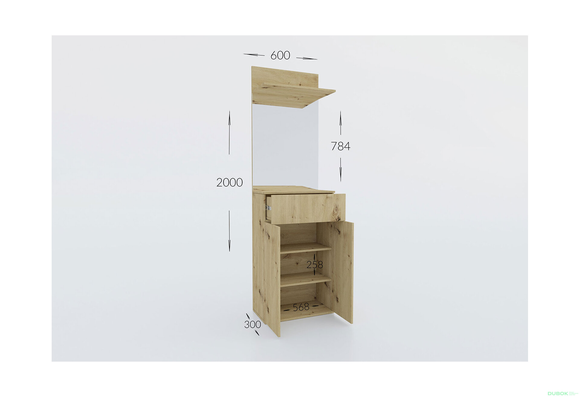 Obrázek 5 - Předsíňová sestava Armario 120 cm Dub artisan
