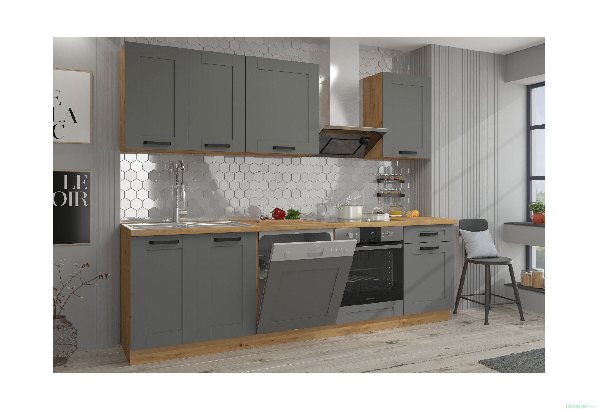 Obrázek 4 - Modulární kuchyně Luna artisan / dust grey