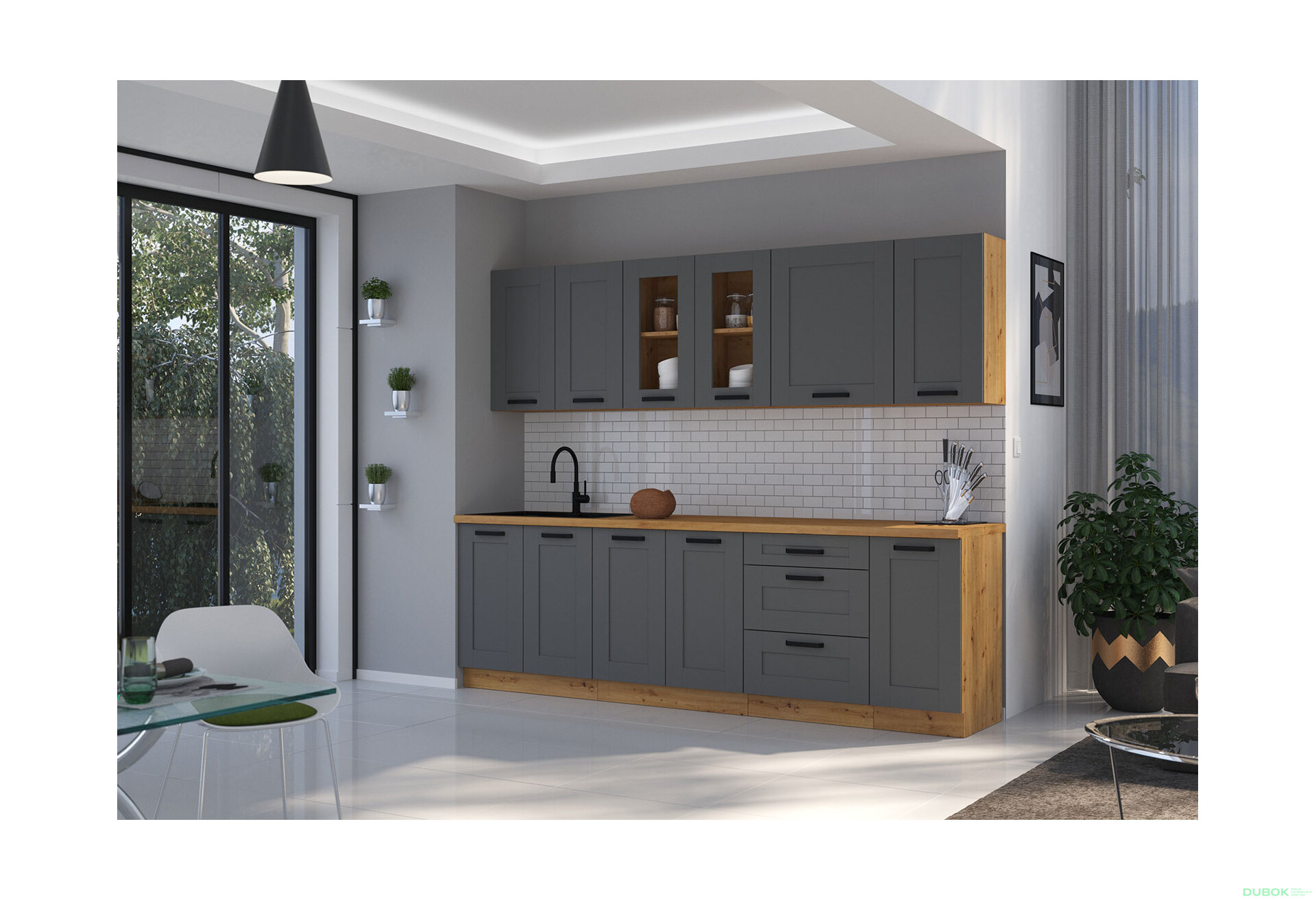 Obrázek 7 - Modulární kuchyně Luna artisan / dust grey