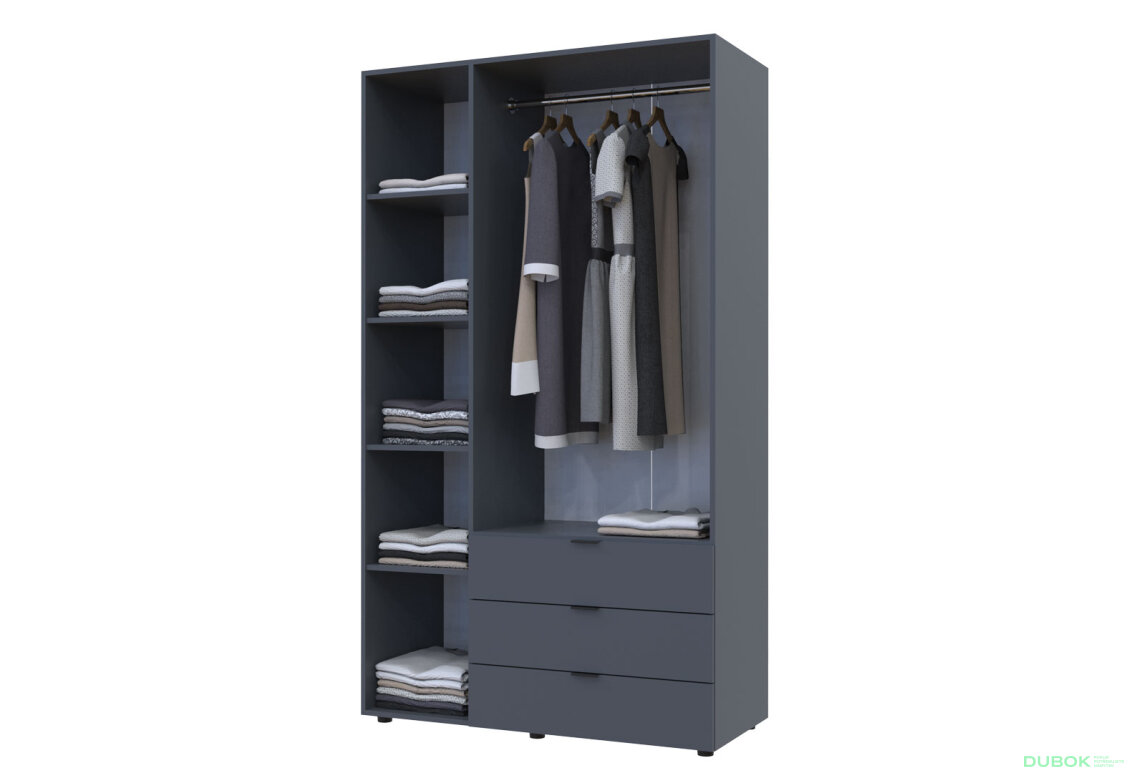 Obrázek 5 - Skříň třídveřová Gelar 116.2 cm Grafit
