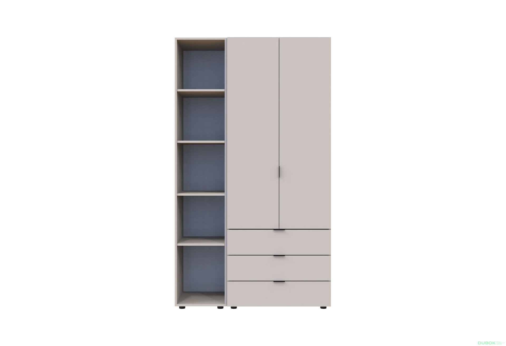 Obrázek 2 - Skříň dvoudveřová s regálem Gelar 115.7 cm Kašmír
