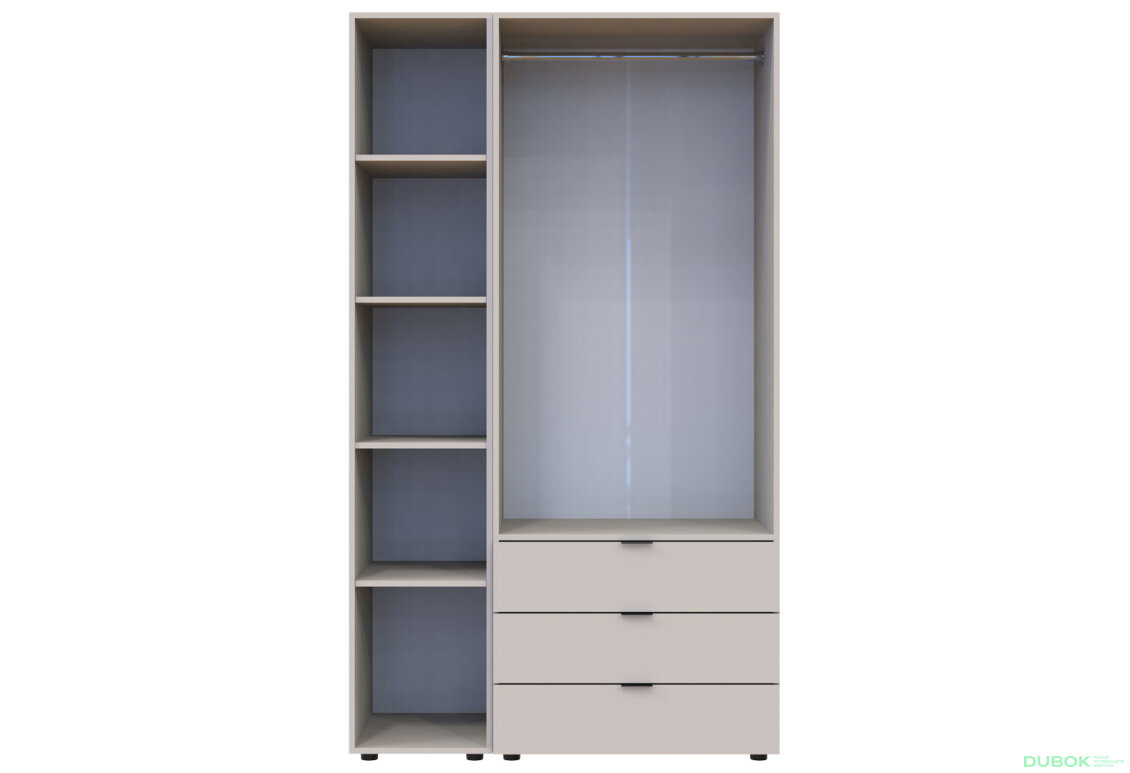 Obrázek 4 - Skříň dvoudveřová s regálem Gelar 115.7 cm Kašmír