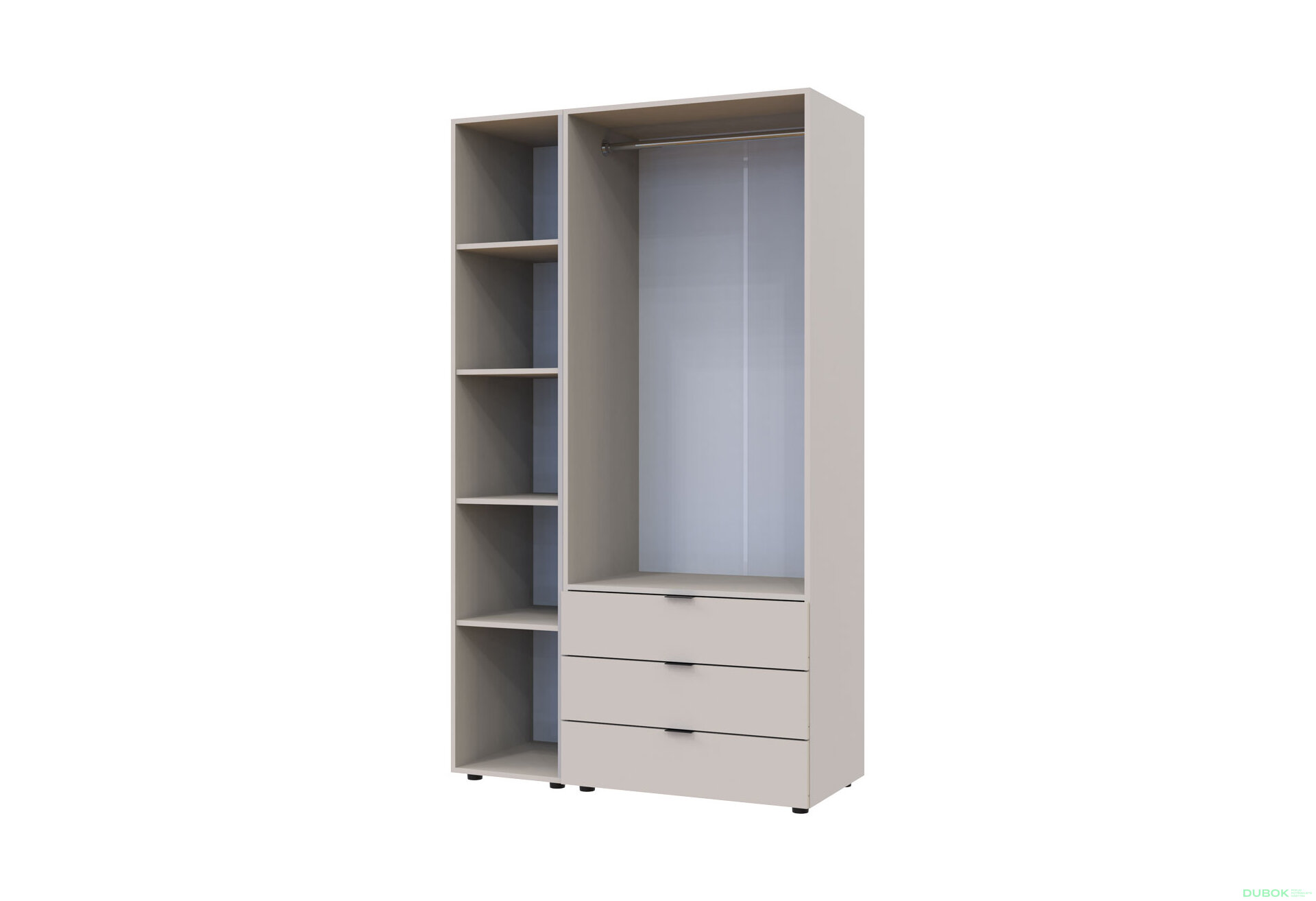 Obrázek 5 - Skříň dvoudveřová s regálem Gelar 115.7 cm Kašmír
