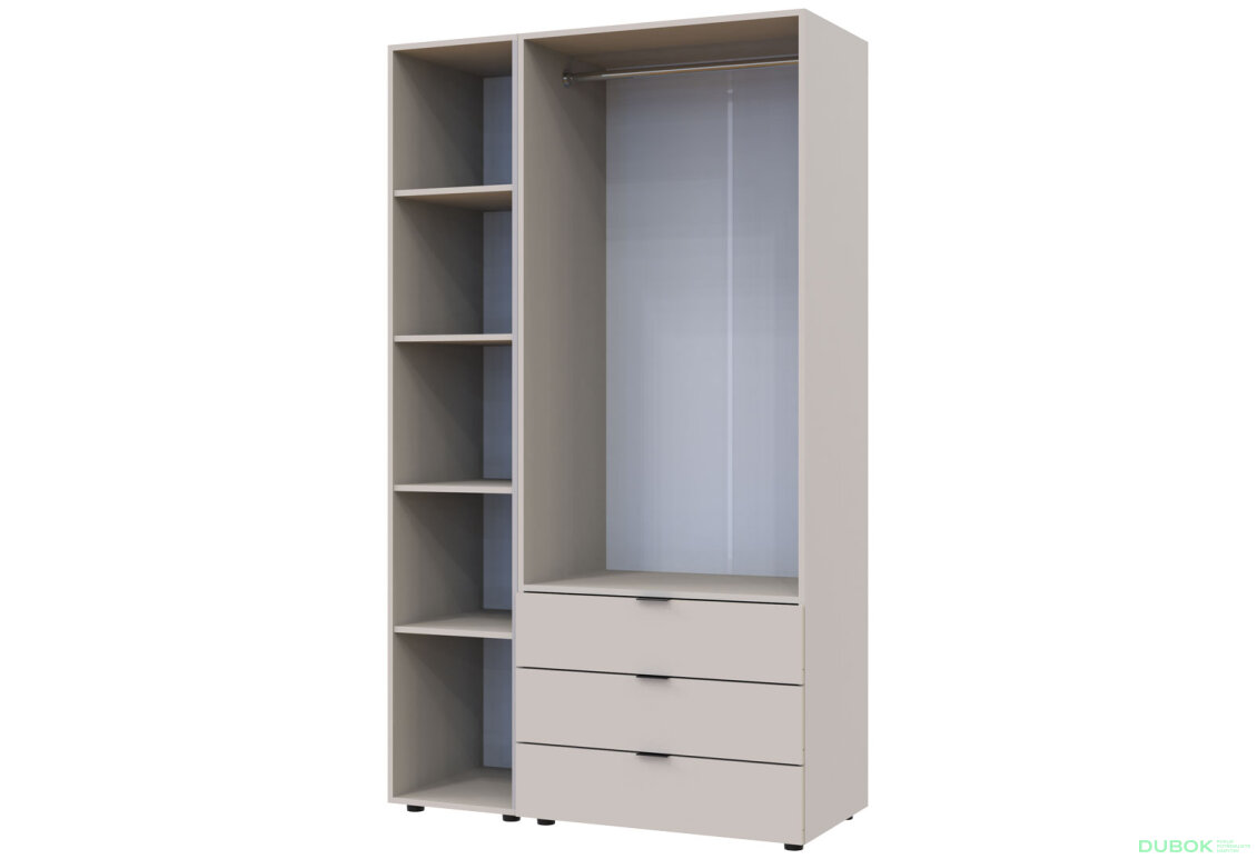 Obrázek 5 - Skříň dvoudveřová s regálem Gelar 115.7 cm Kašmír