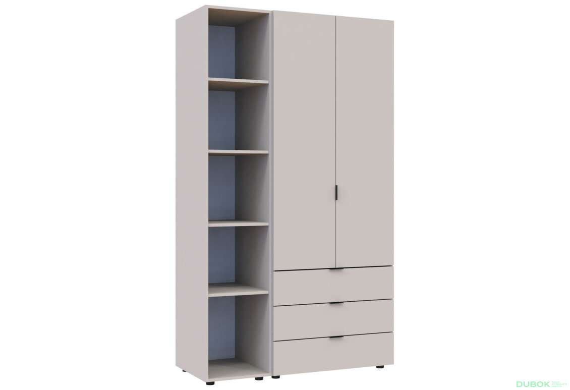 Obrázek 3 - Skříň dvoudveřová s regálem Gelar 115.7 cm Kašmír