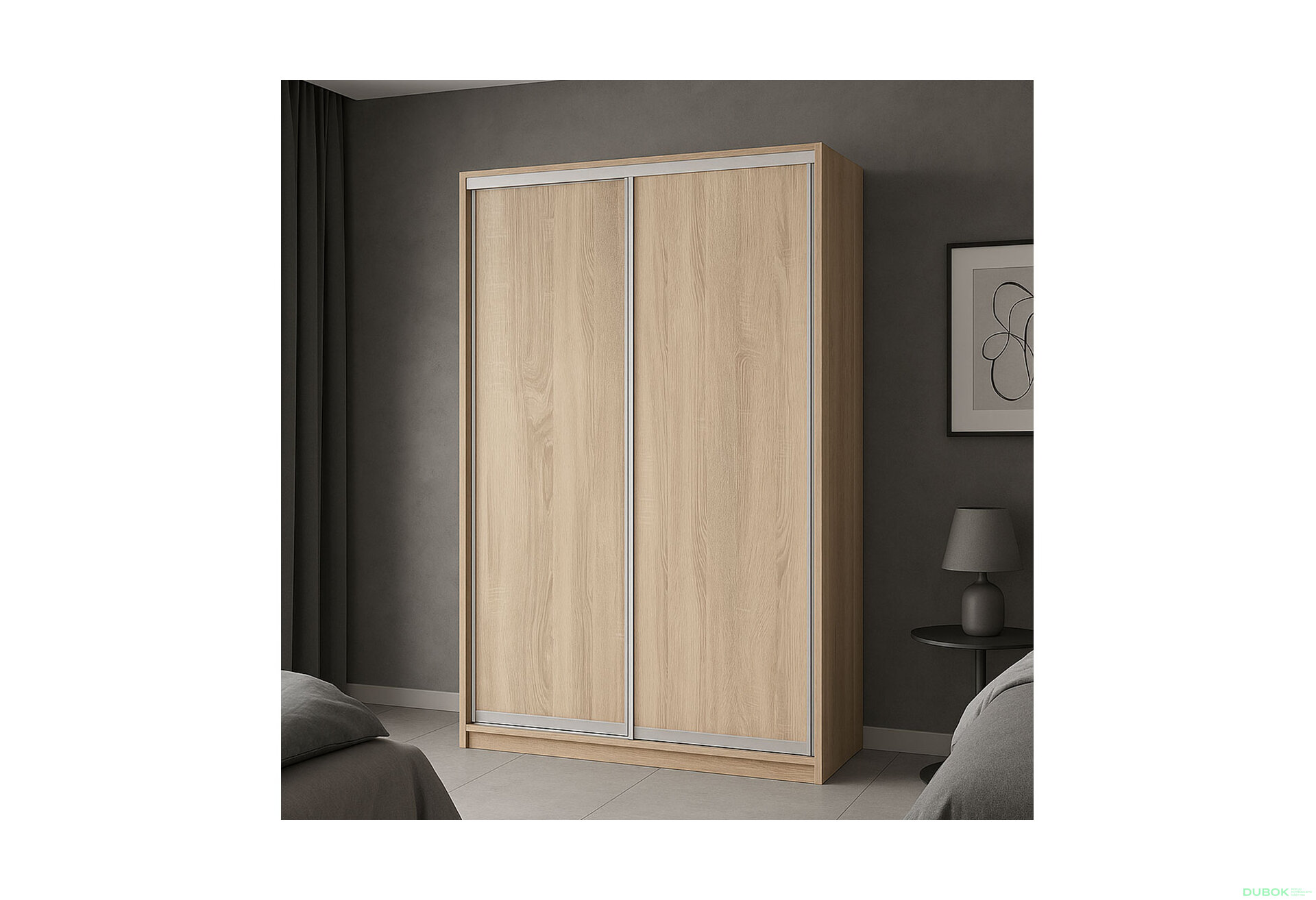 Obrázek 2 - Skříň 2D 1500x2400x600, 2 DTD, Světlý dub sonoma