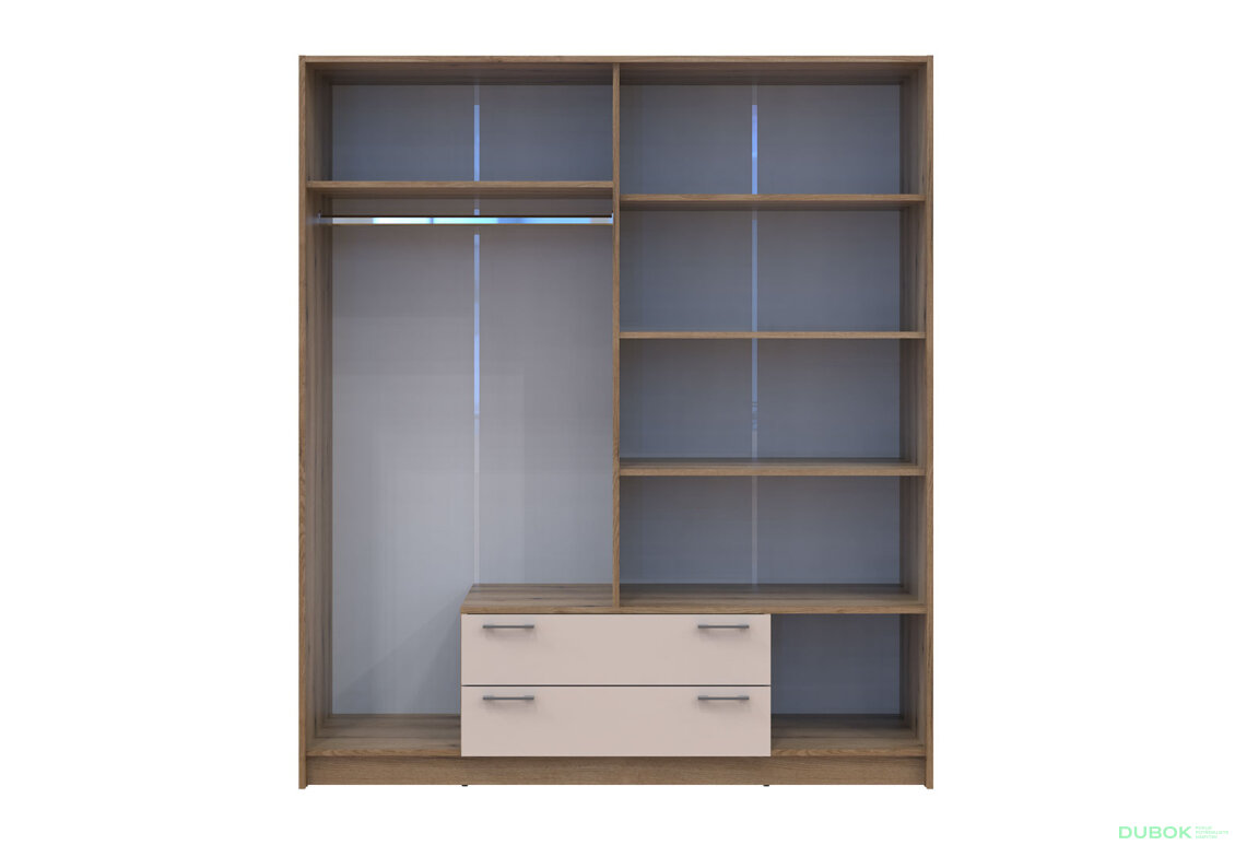 Obrázek 7 - Skříň Rondi 4D dub artisan / kašmír 160x52x195