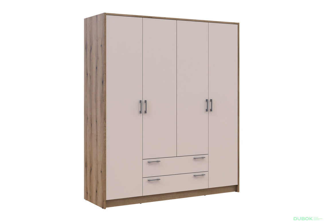 Obrázek 4 - Skříň Rondi 4D dub artisan / kašmír 160x52x195
