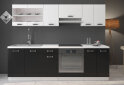 Obrázek 1 - Kuchyňská sestava 2.4 m Omega bílý / černý, pracovní deska bílá