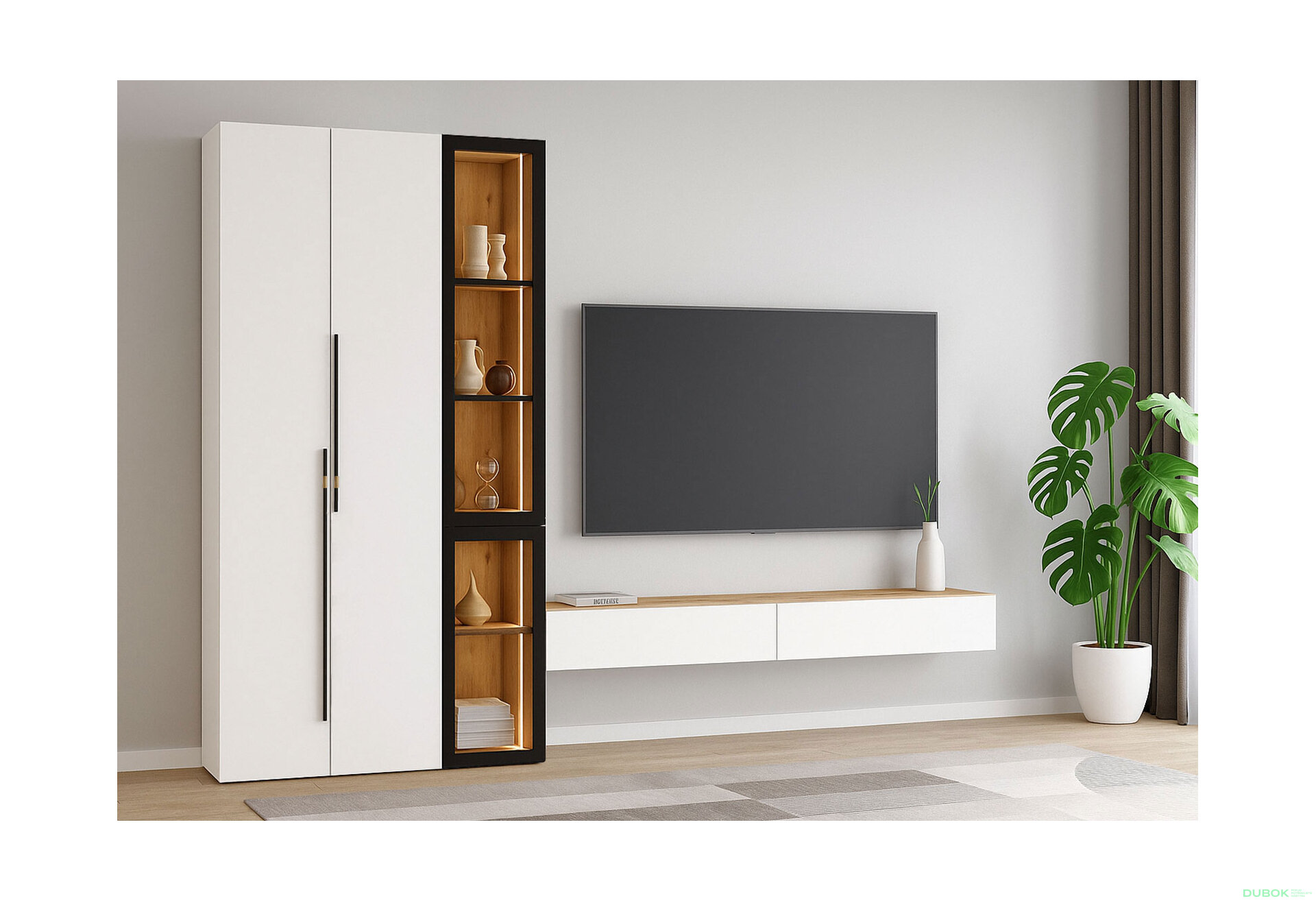 Obrázek 1 - Obývací sestava 280 cm dub appalačský / nymphaea alba Space