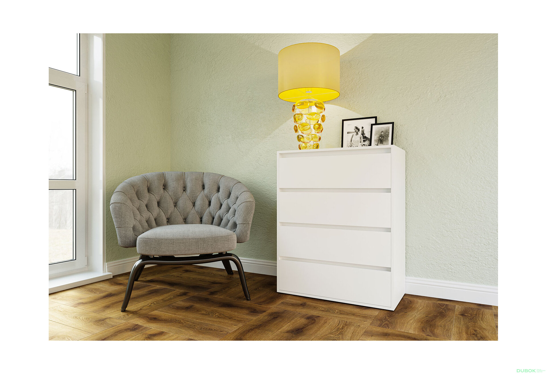 Obrázek 2 - Komoda se 4 zásuvkami Idea K 80 cm Nymphaea alba