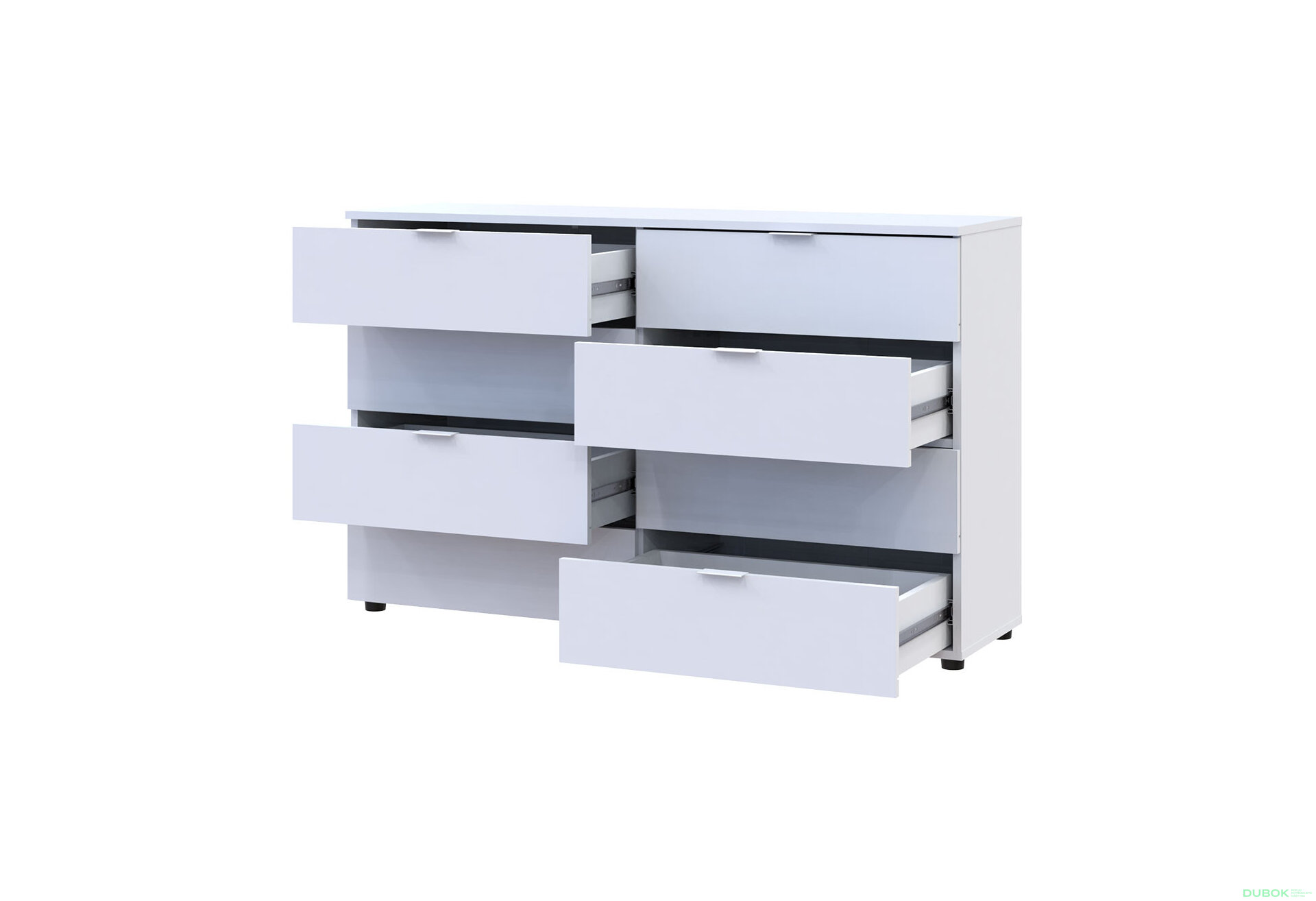Obrázek 5 - Komoda Ron 8 s 8 zásuvkami 130x38x81 bílý
