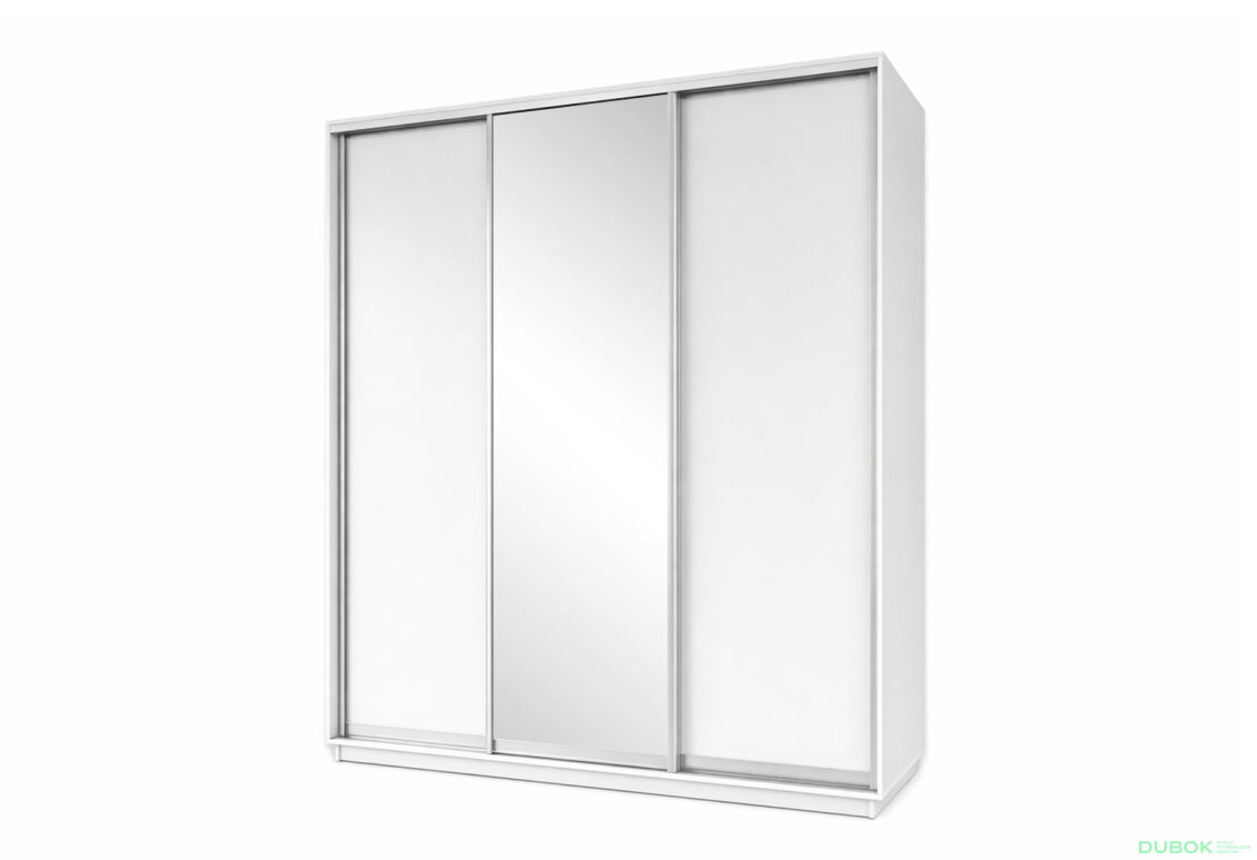 Skříň s posuvnými dveřmi 2500x2200x600 2LTD 1 zrcadlo nymphaea alba, profil stříbrný