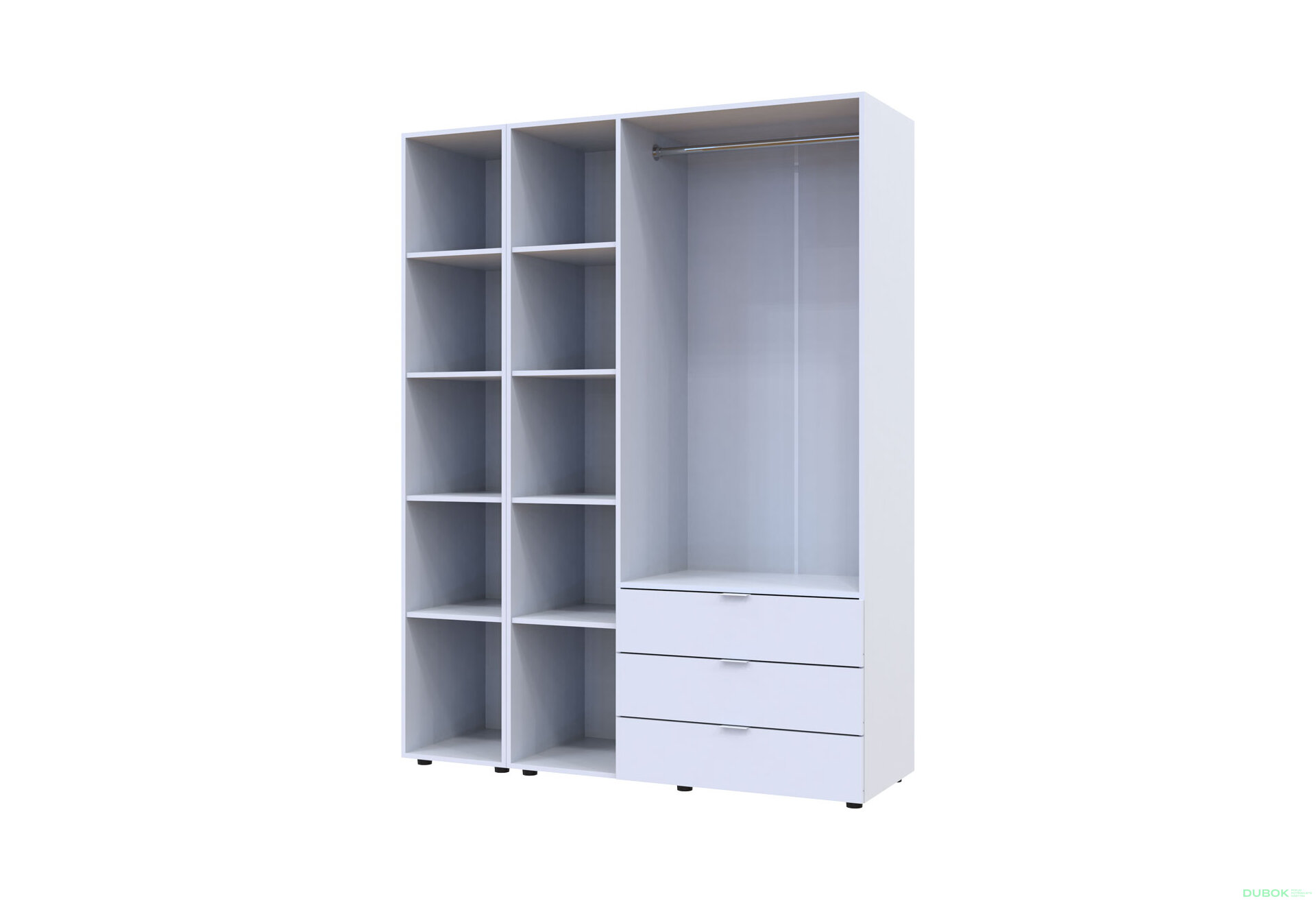 Obrázek 4 - Skříň čtyřdveřová se zrcadlem Gelar 155.2 cm Bílá