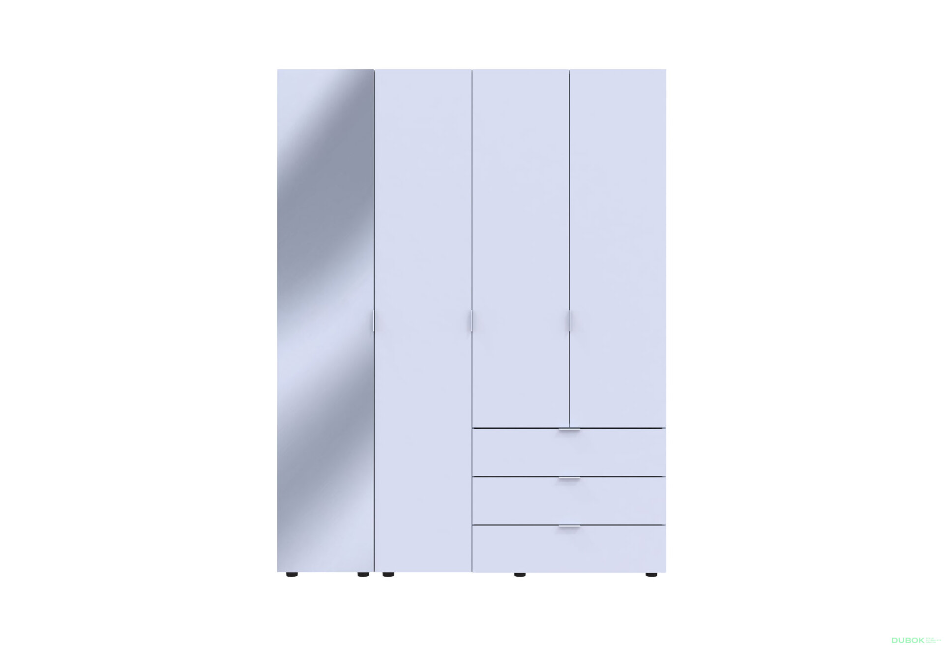 Obrázek 2 - Skříň čtyřdveřová se zrcadlem Gelar 155.2 cm Bílá