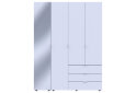 Obrázek 2 - Skříň čtyřdveřová se zrcadlem Gelar 155.2 cm Bílá
