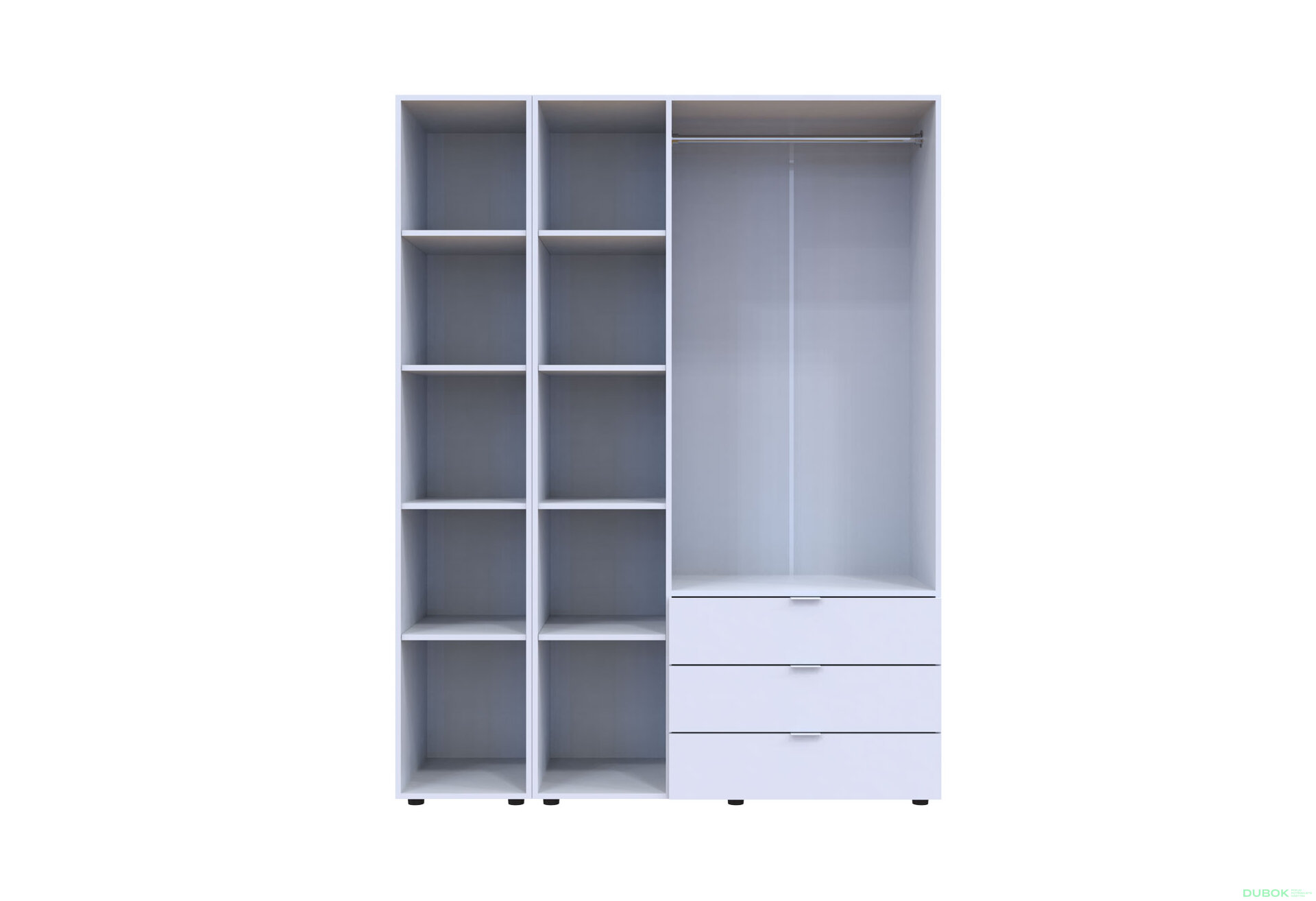 Obrázek 6 - Skříň čtyřdveřová se zrcadlem Gelar 155.2 cm Bílá