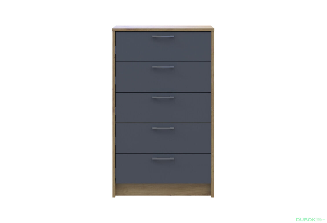 Obrázek 2 - Komoda Rondi 5 zásuvek 60х40х100 dub artisan / grafit