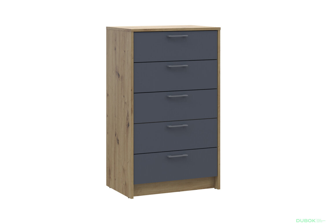 Obrázek 3 - Komoda Rondi 5 zásuvek 60х40х100 dub artisan / grafit