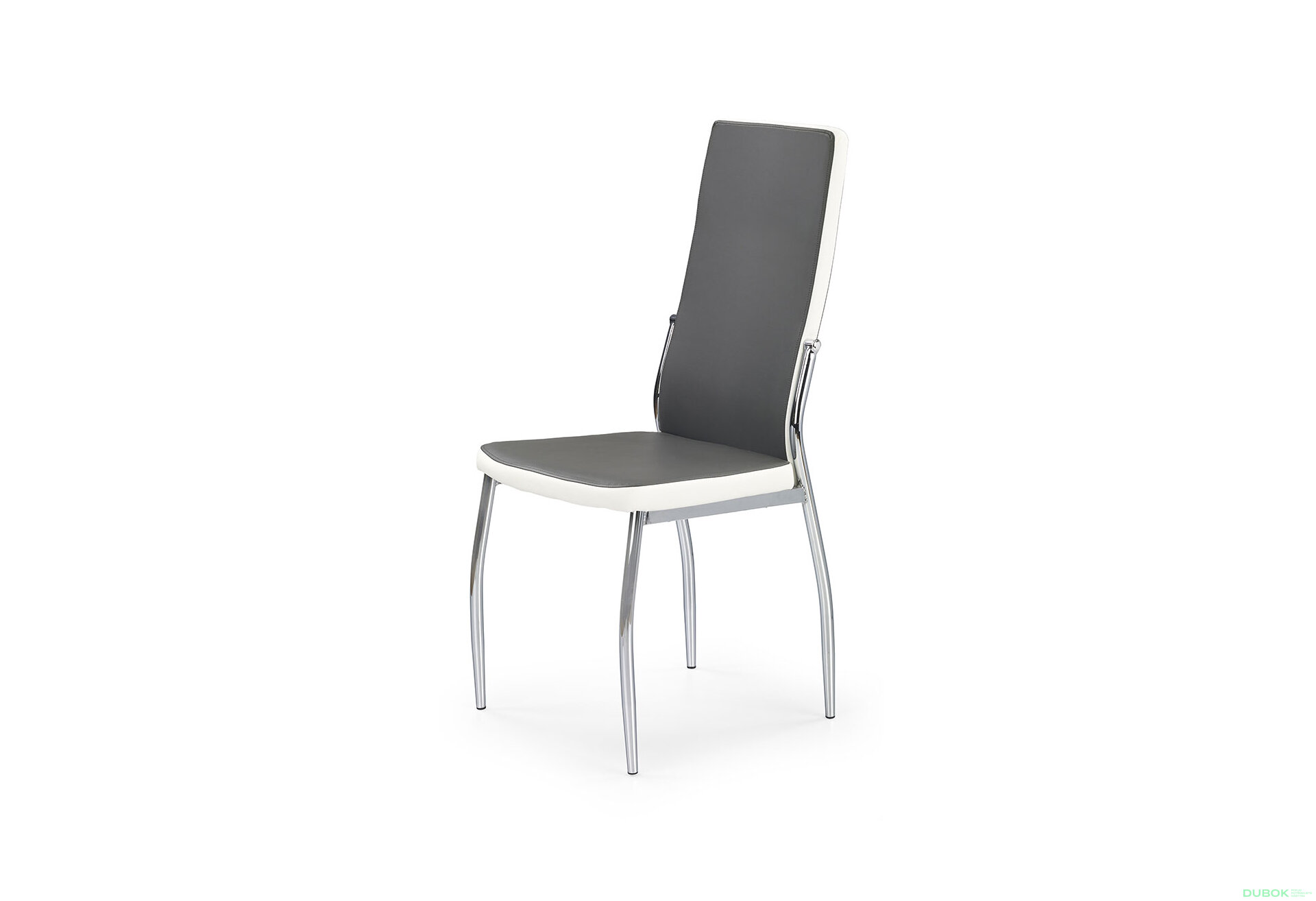 Obrázek 1 - Židle K210 chrom, ekokůže popel / bílý