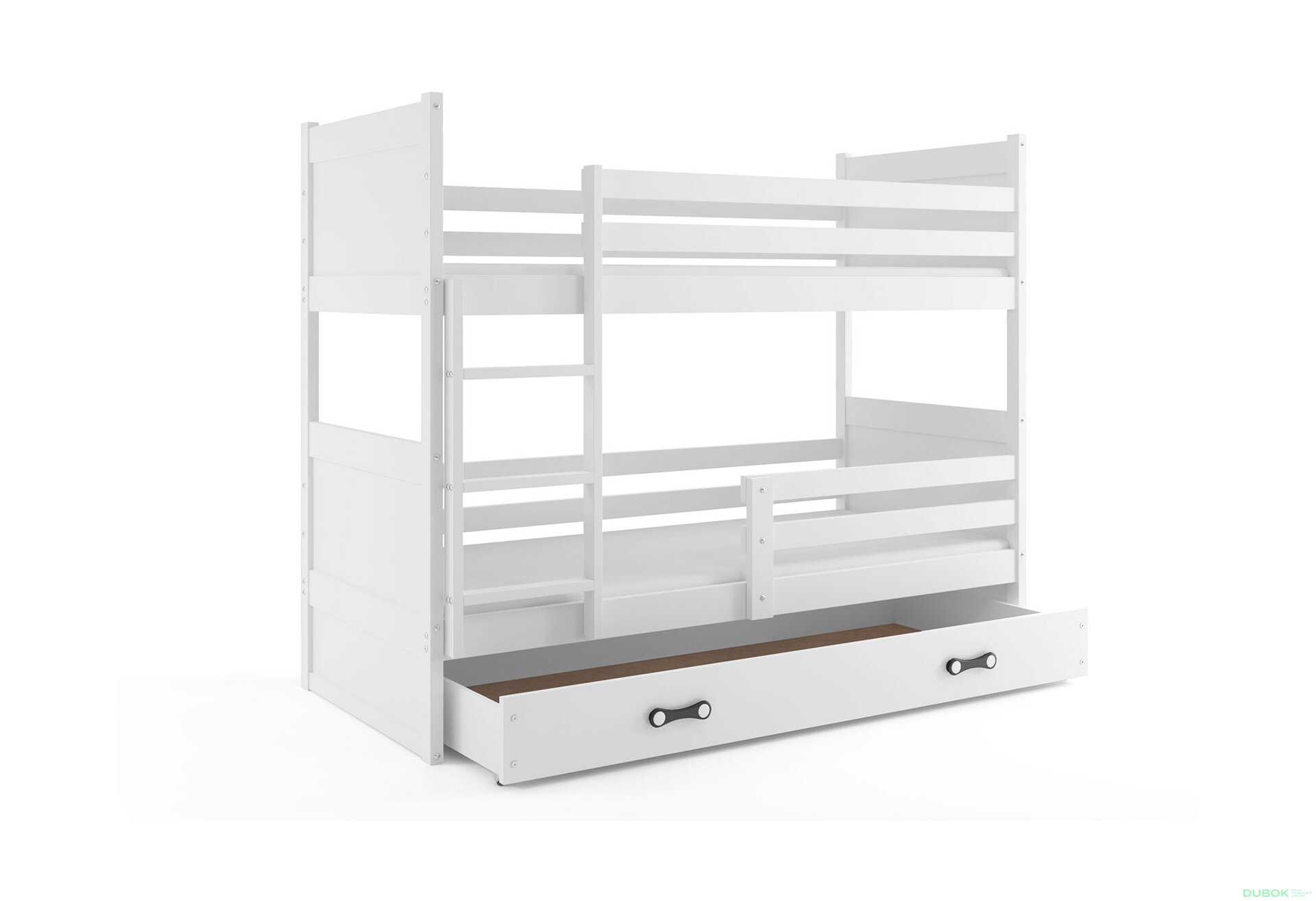 Obrázek 1 - Patrová postel Rico bílé 90x200 cm s roštem, matrací