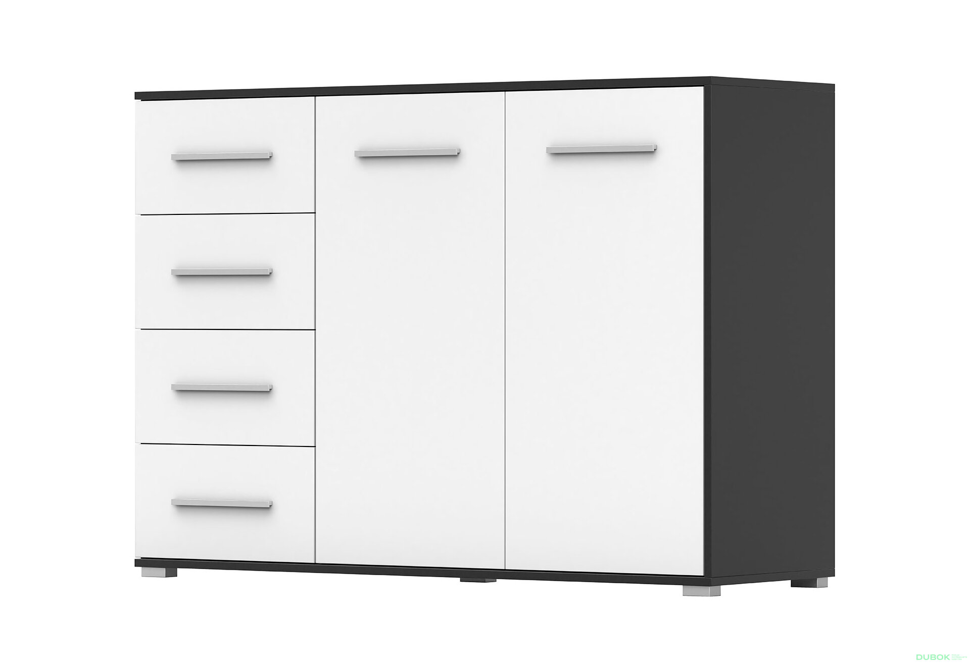 Obrázek 1 - Komoda Frida 01 135 2D4S černý / bílý