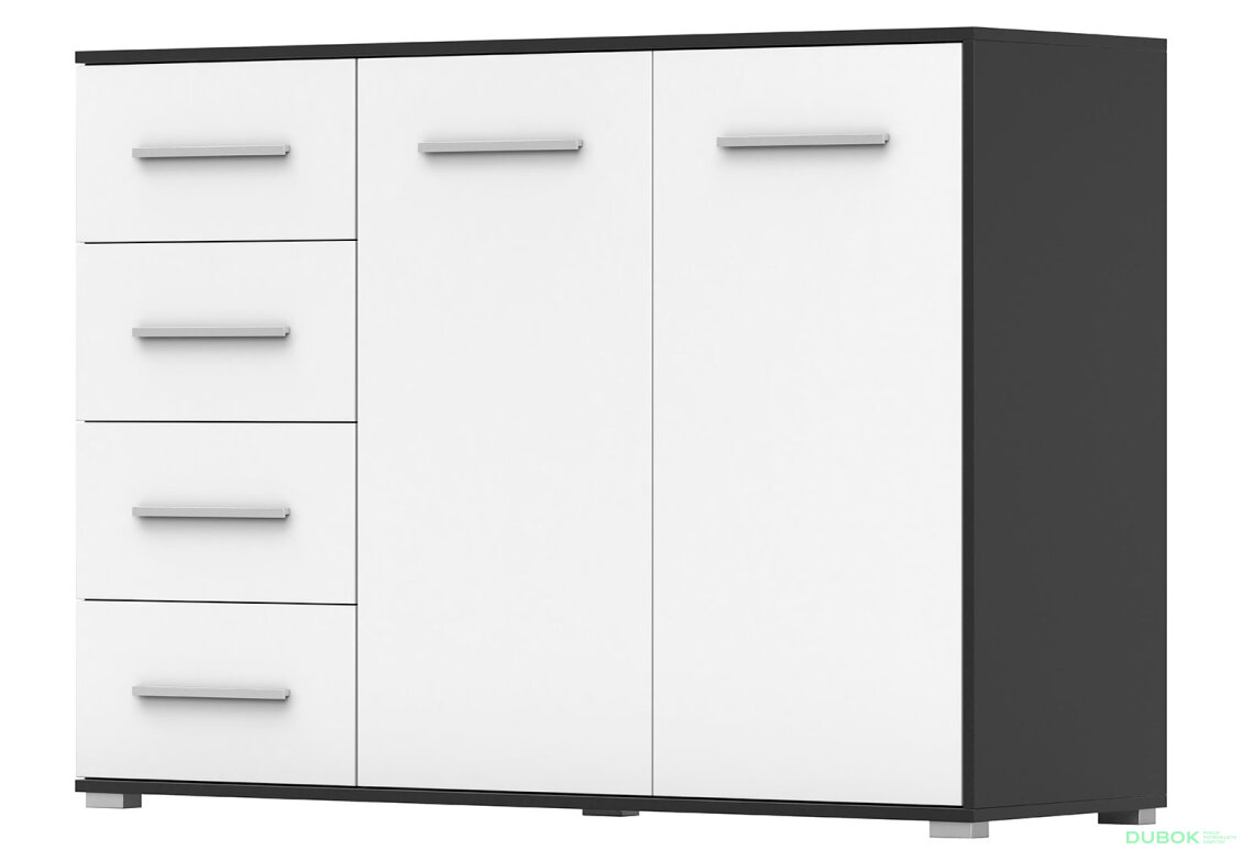 Komoda Frida 01 135 2D4S černý / bílý