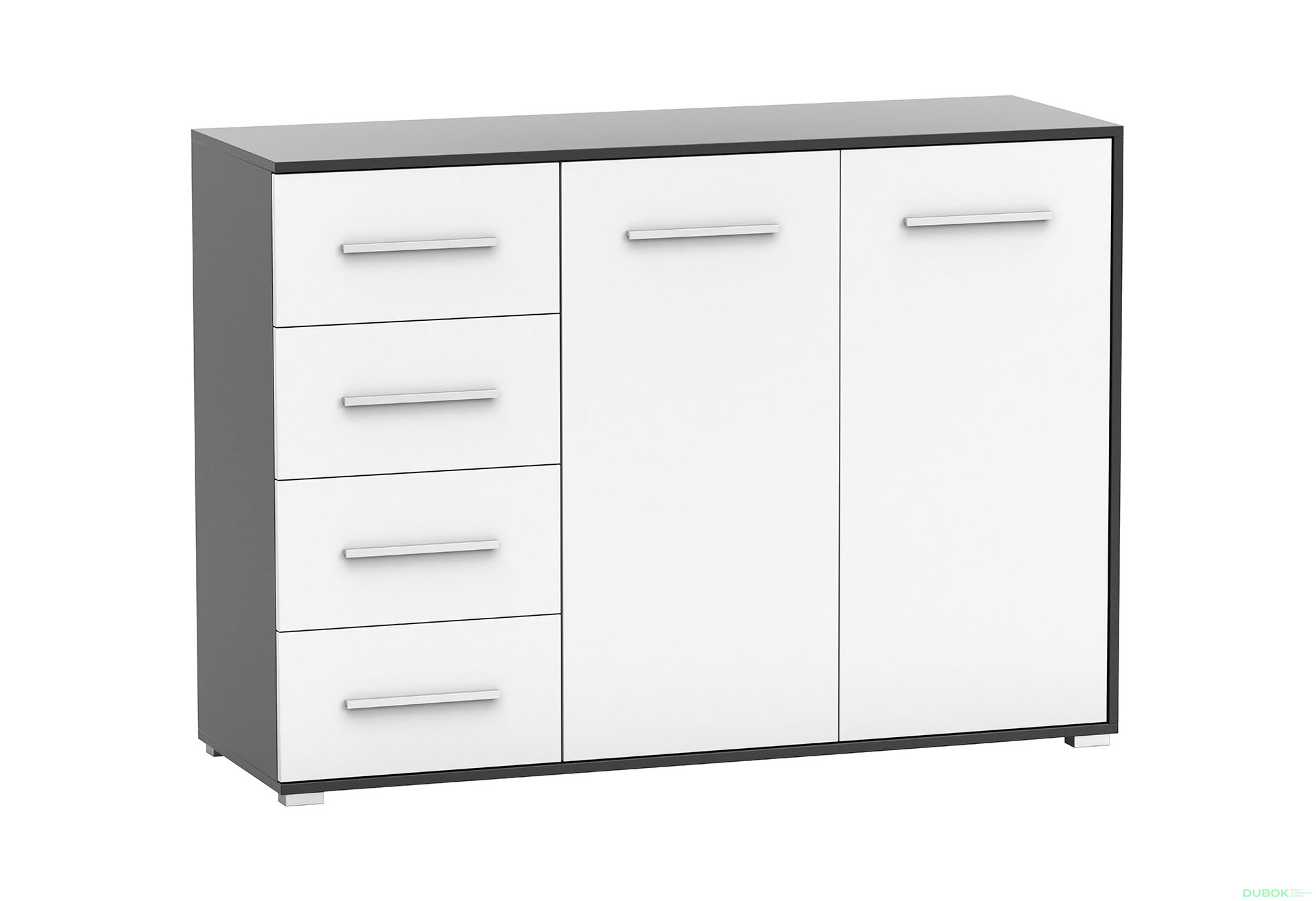 Obrázek 5 - Komoda Frida 01 135 2D4S černý / bílý