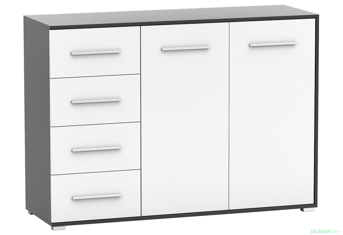 Obrázek 5 - Komoda Frida 01 135 2D4S černý / bílý
