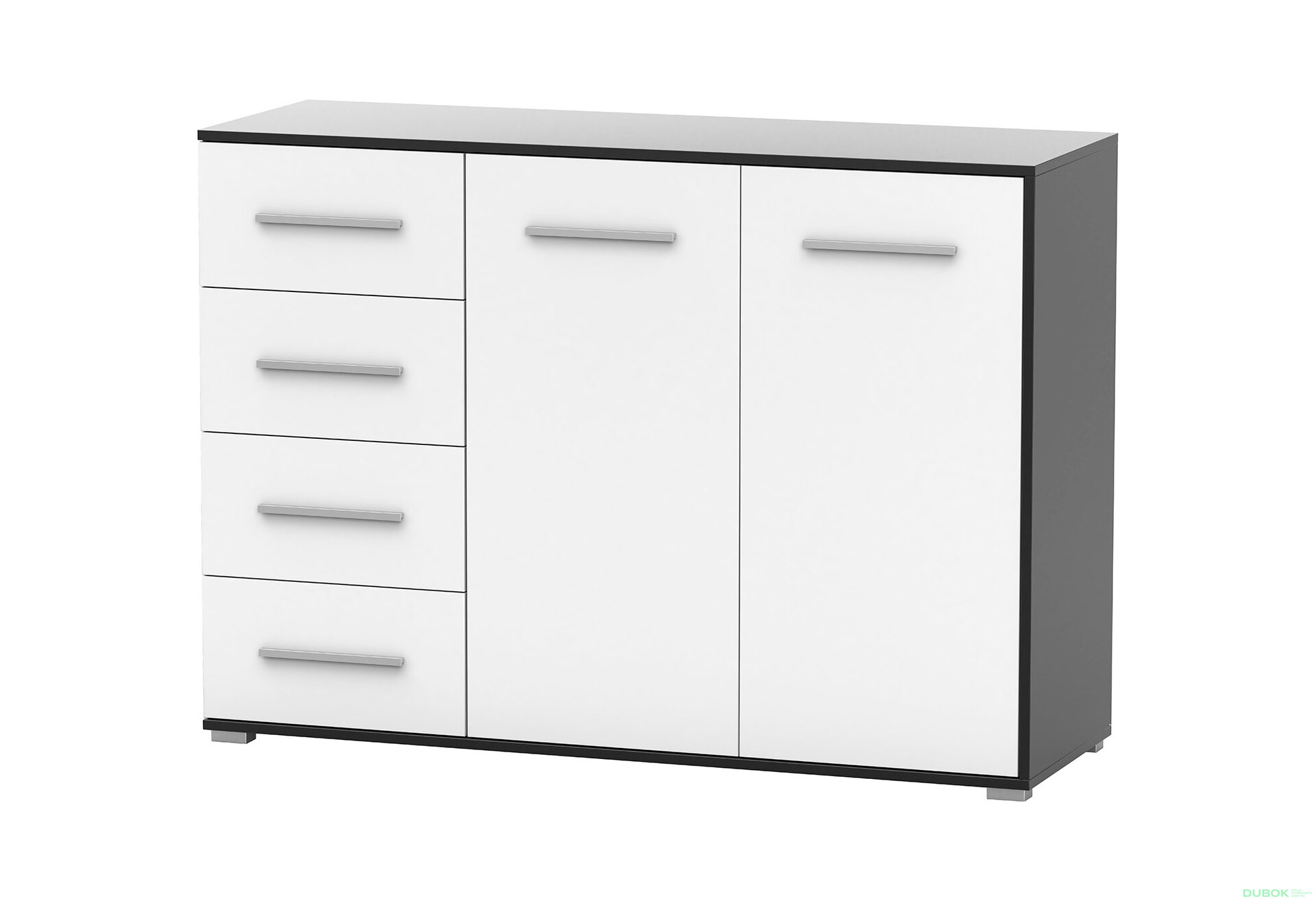 Obrázek 2 - Komoda Frida 01 135 2D4S černý / bílý