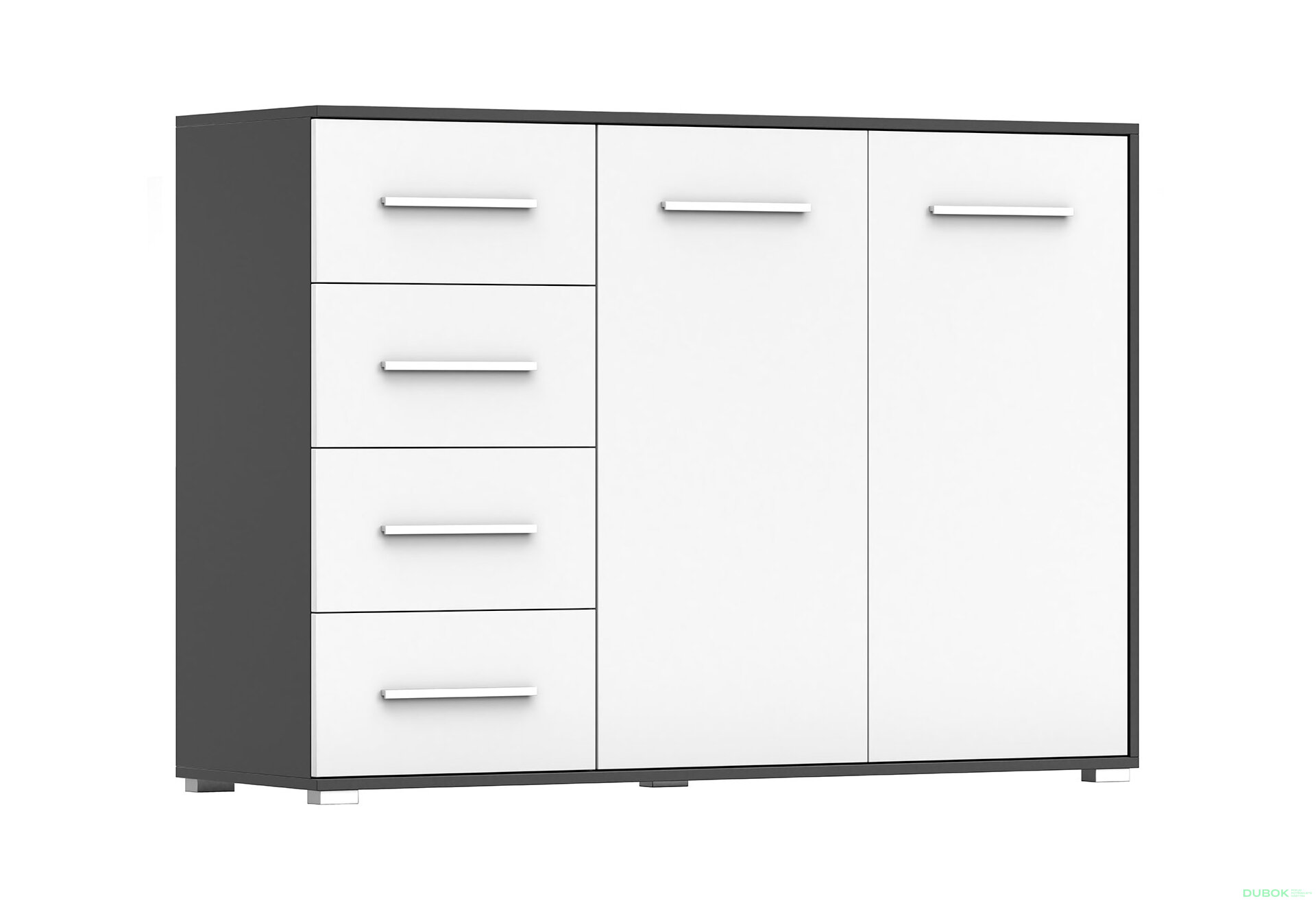 Obrázek 4 - Komoda Frida 01 135 2D4S černý / bílý