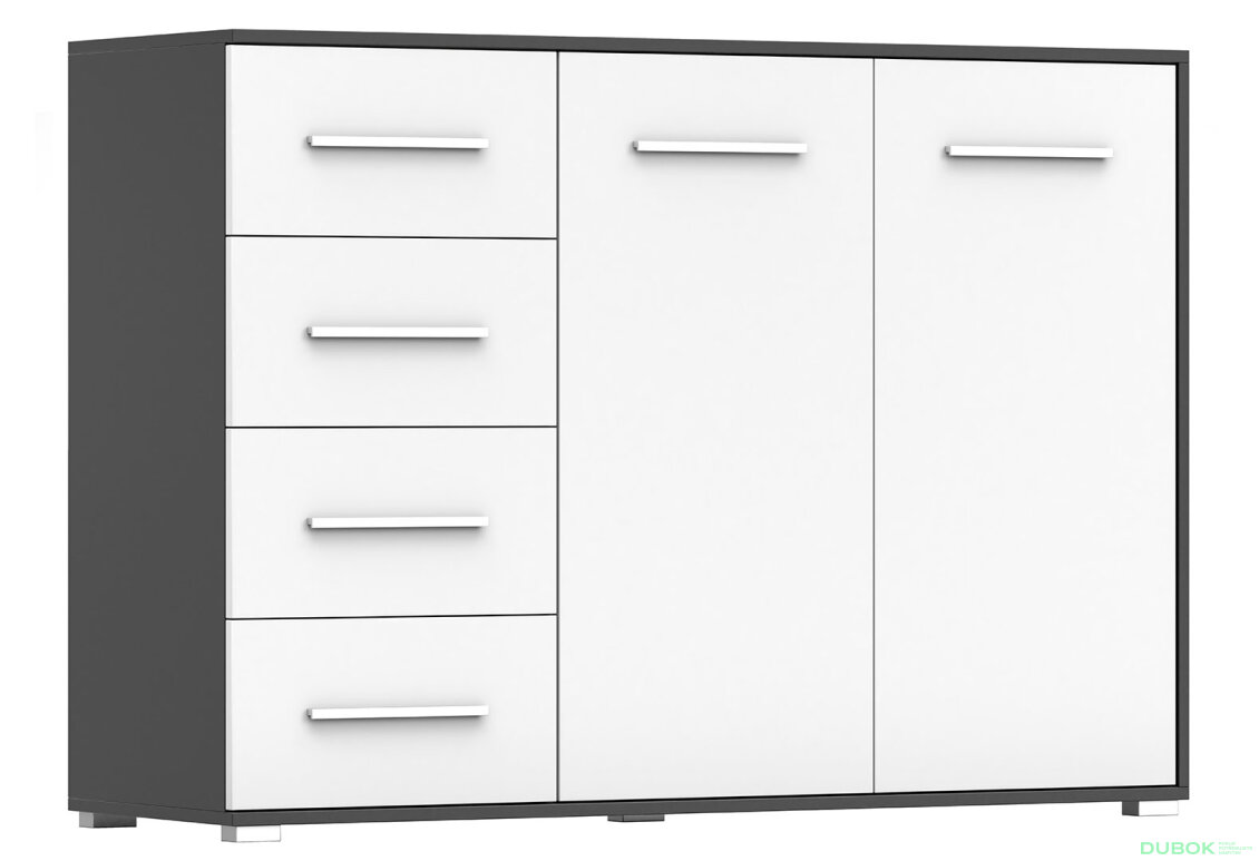 Obrázek 4 - Komoda Frida 01 135 2D4S černý / bílý
