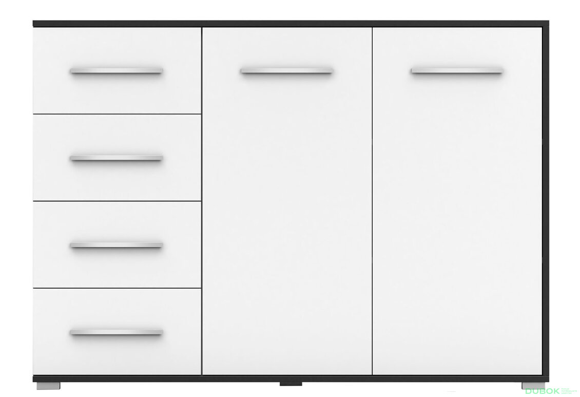 Obrázek 3 - Komoda Frida 01 135 2D4S černý / bílý