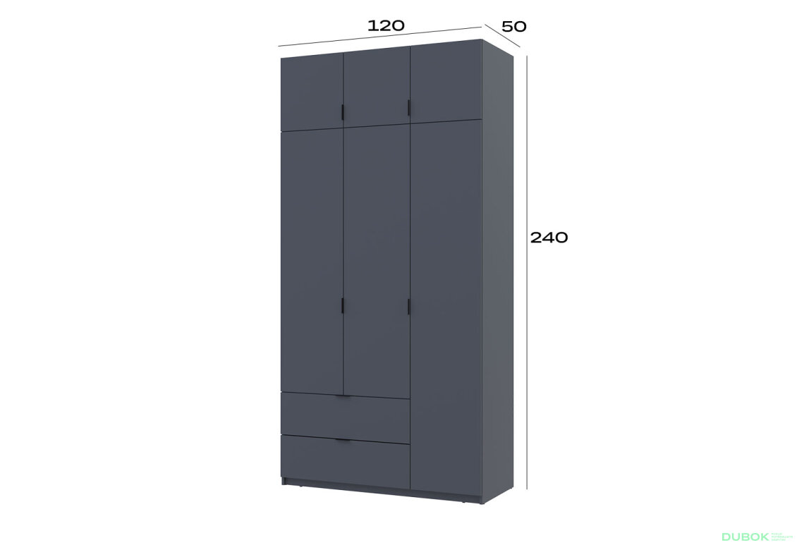 Obrázek 9 - Skříň čtyřdveřová Lukas 120 cm grafit