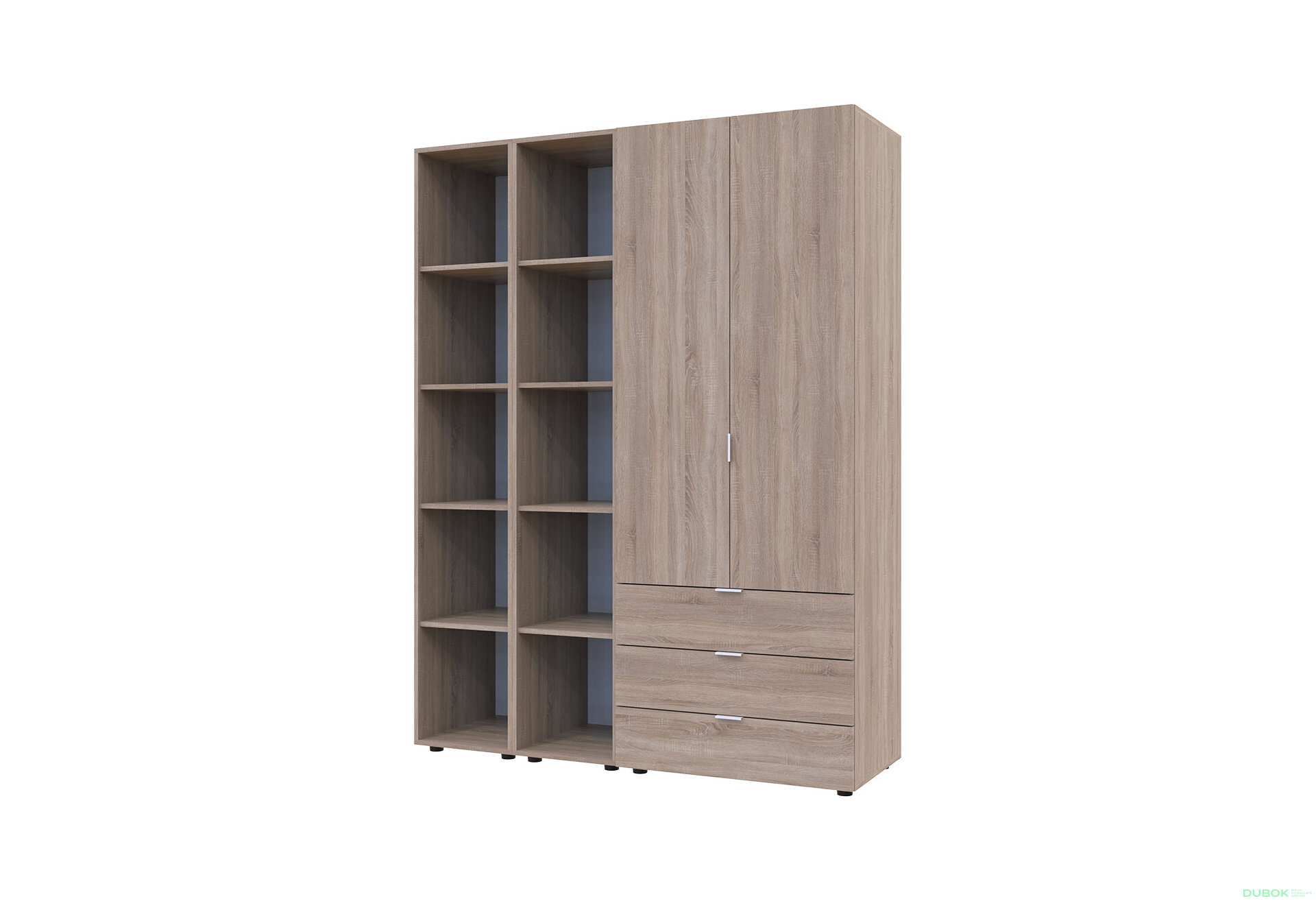 Obrázek 2 - Skříň dvoudveřová se 2 regály Gelar 153.9 cm Dub sonoma
