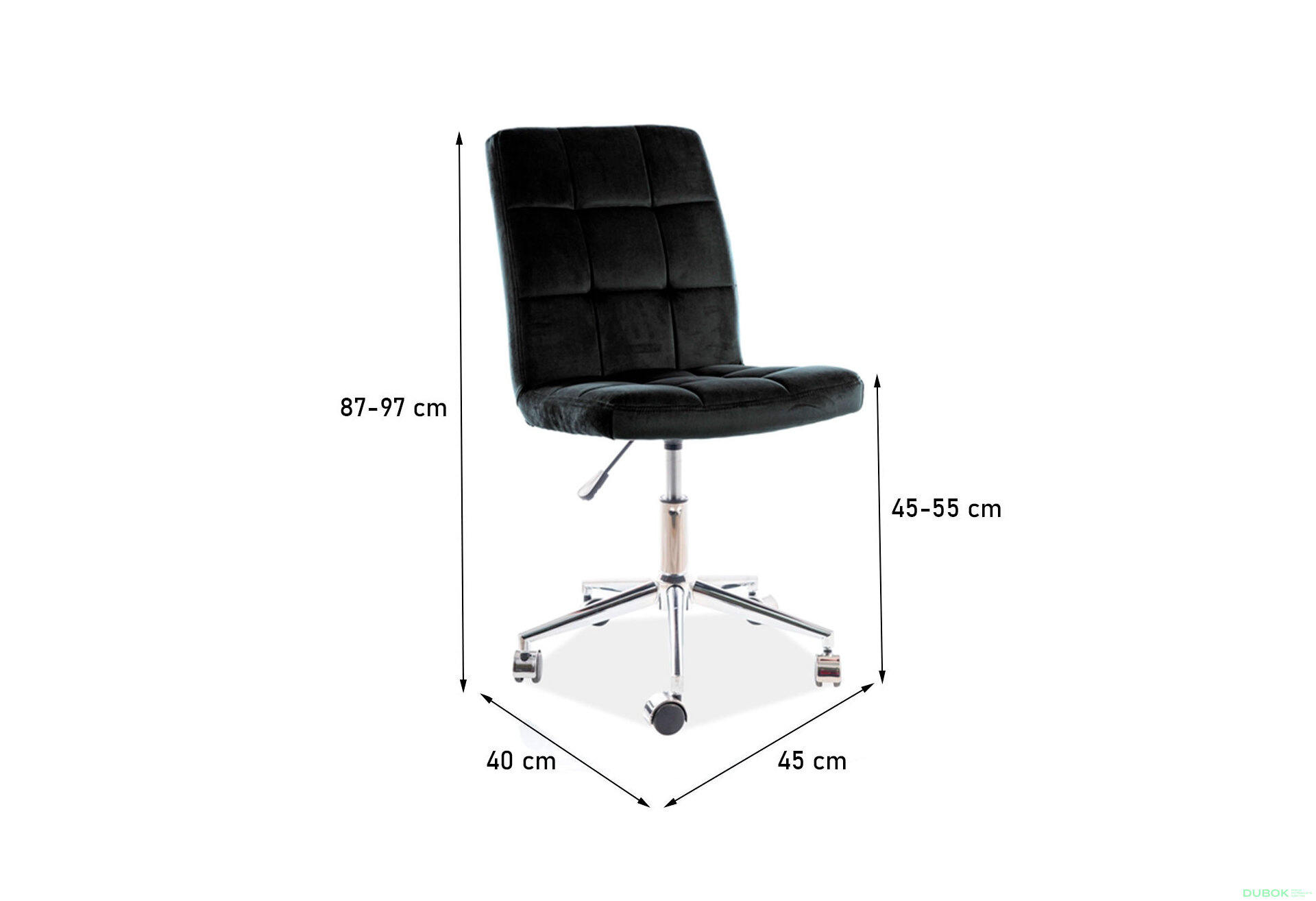 Obrázek 3 - Otočné křeslo Q-020 Velvet, černý Bluvel 19