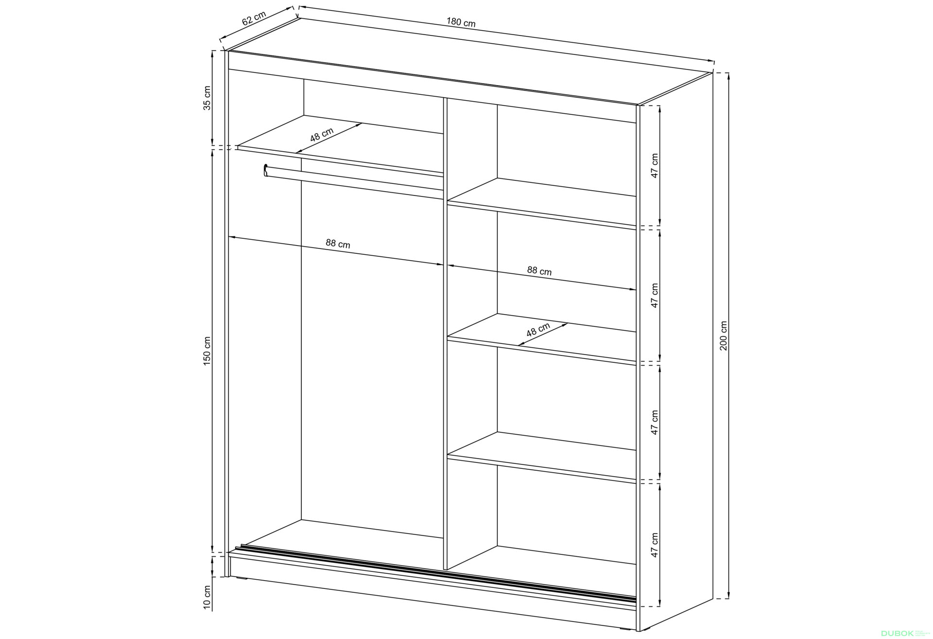 Obrázek 3 - Skříň Wiki IX 180 bílý